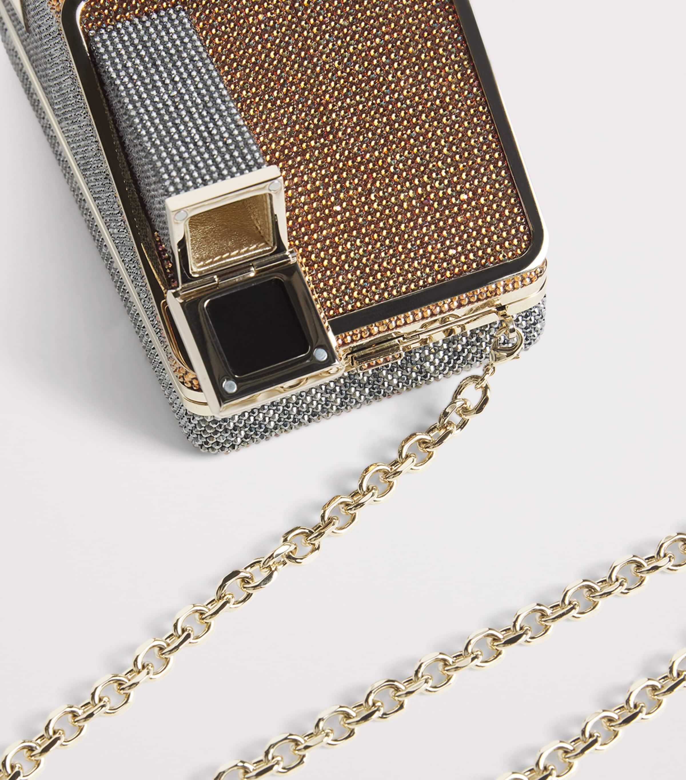 Crystal-Embellished Image Clutch Bag SLSMT SLVR LI SI MLT Image 4