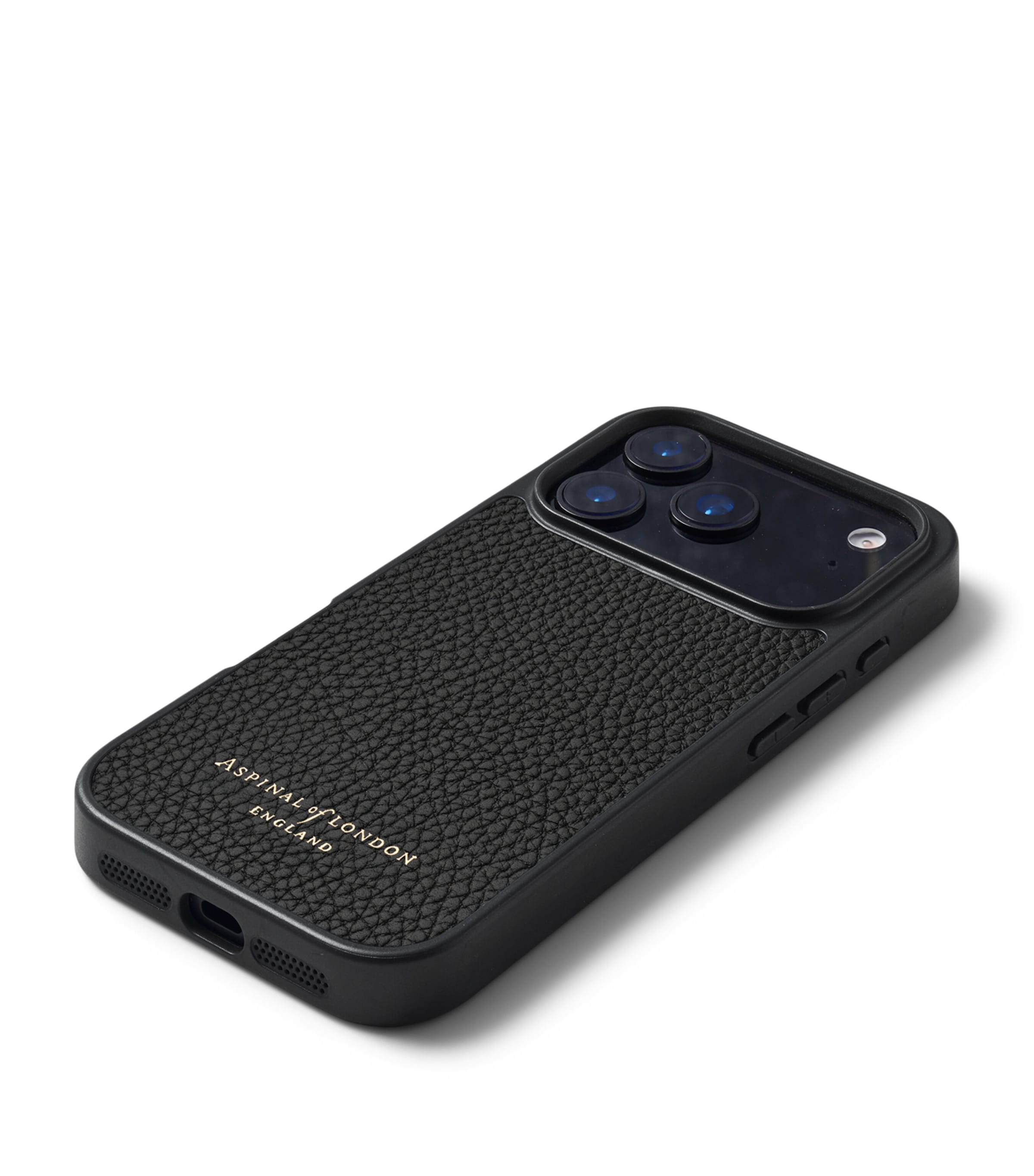 Grained Leather iPhone 17 Pro Case BLACK Image 3