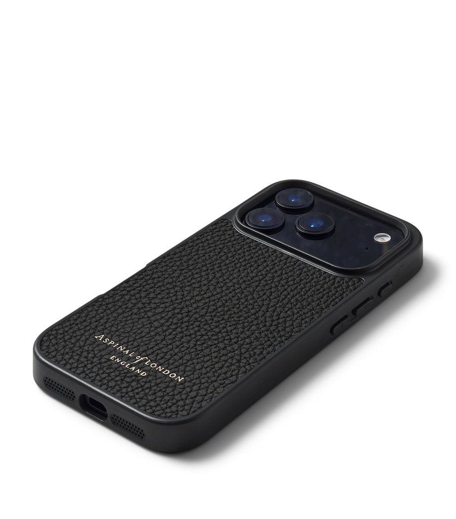 Grained Leather iPhone 17 Pro Case BLACK Image 3