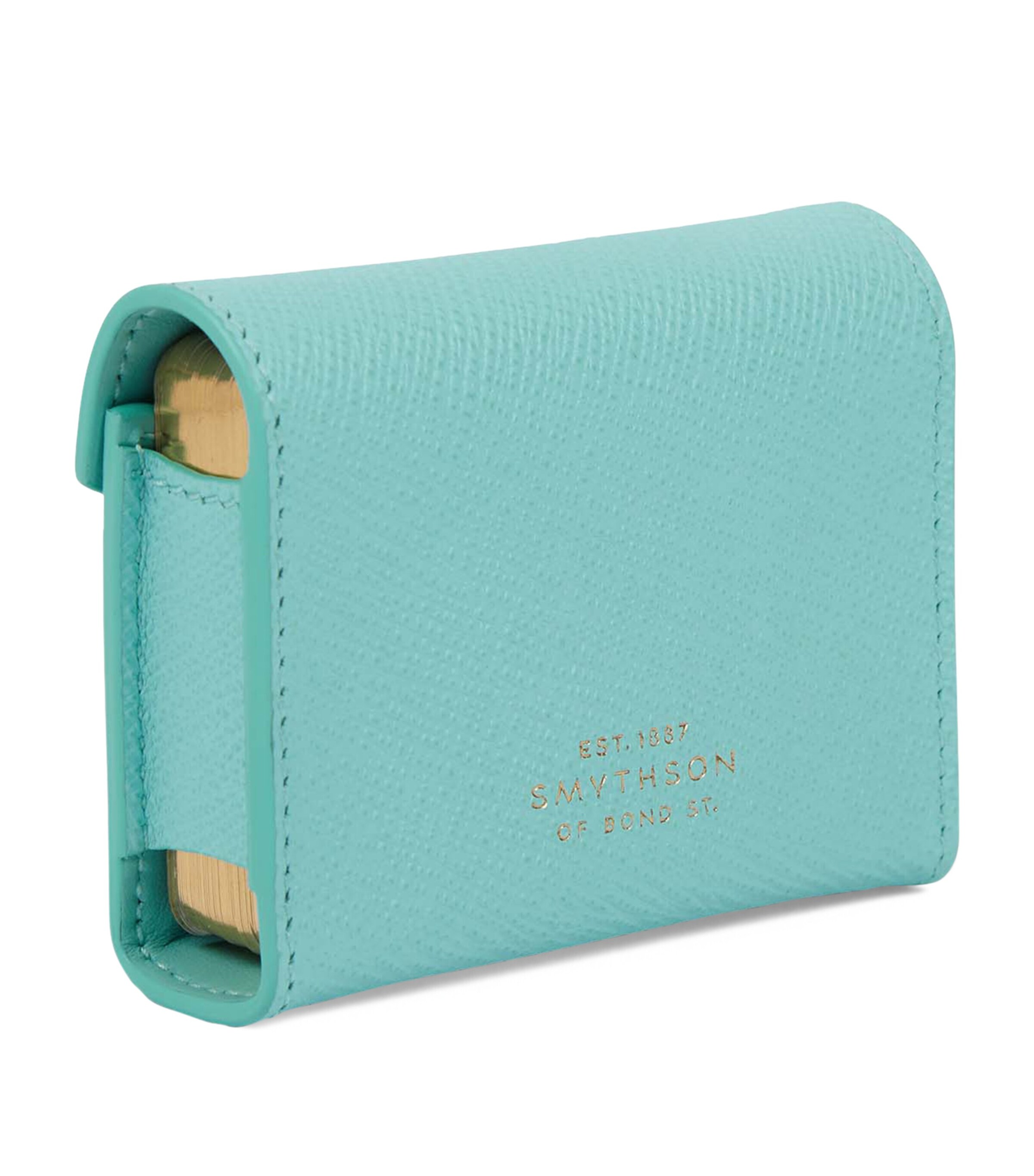 Leather Single Playing Card Case BRIGHT AQUA Image 3