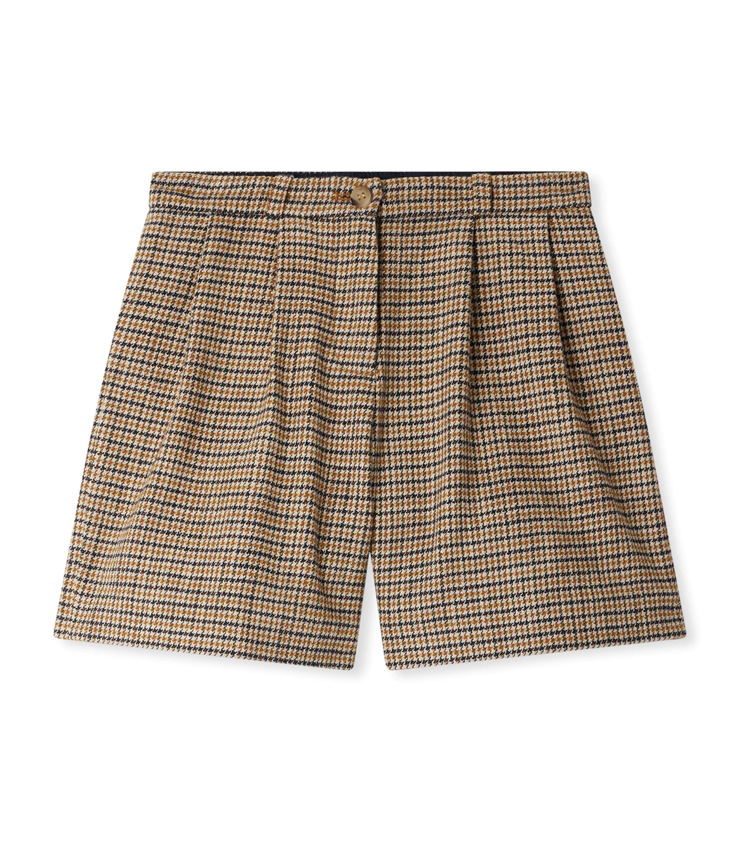 Cotton-Blend Plaid Flannel Shorts (10-14 Years) CA OCRE Image 1