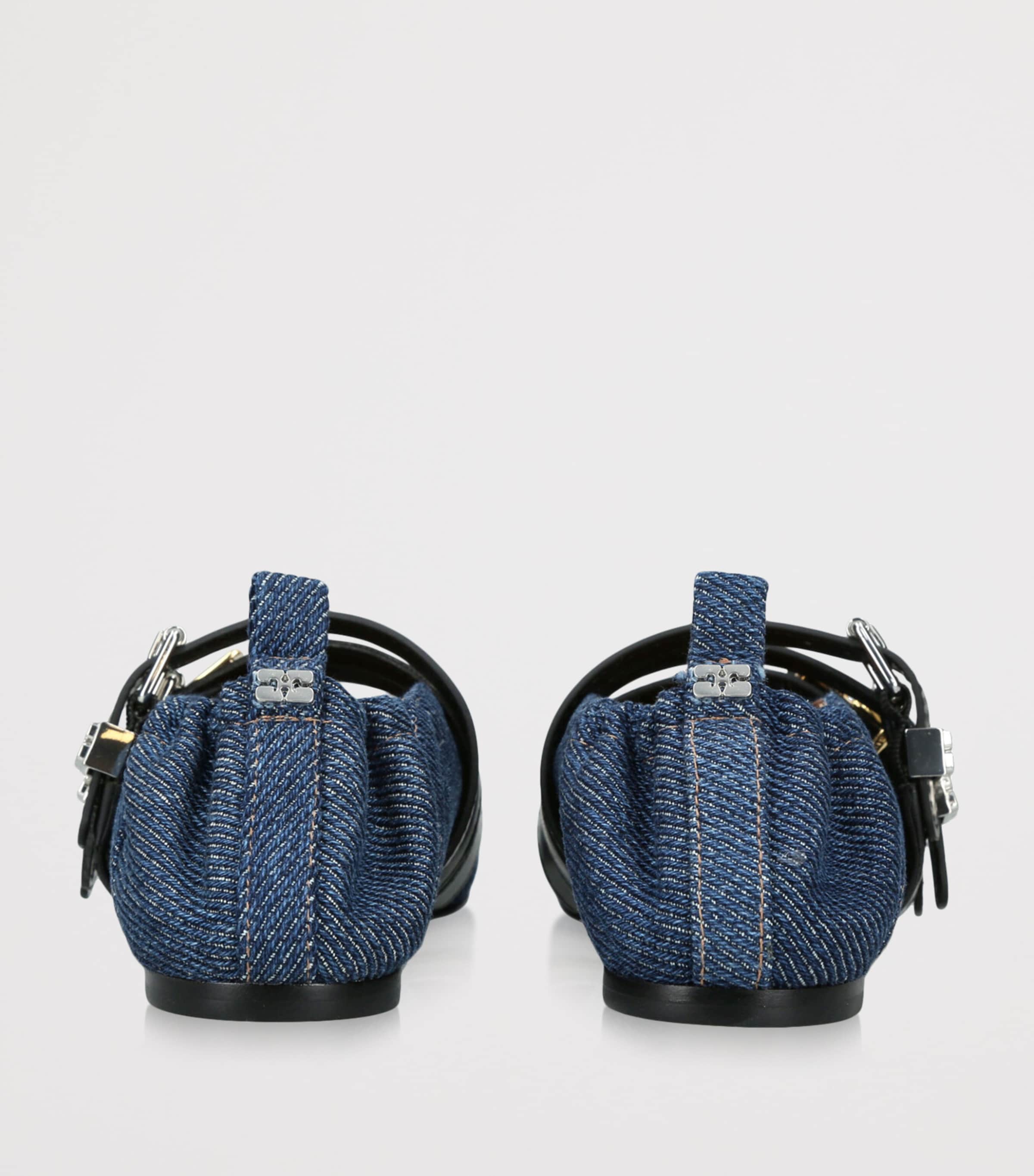 GANNI Denim Sue Triple Ballerina Flats Blue/dark Image 2