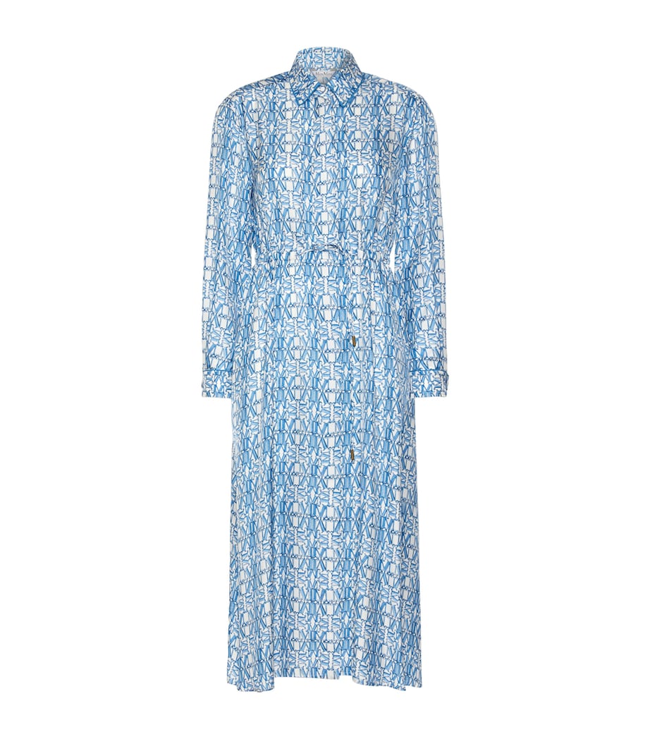 Max Mara Womens Silk Midi Shirt Dress Ocean Image 1