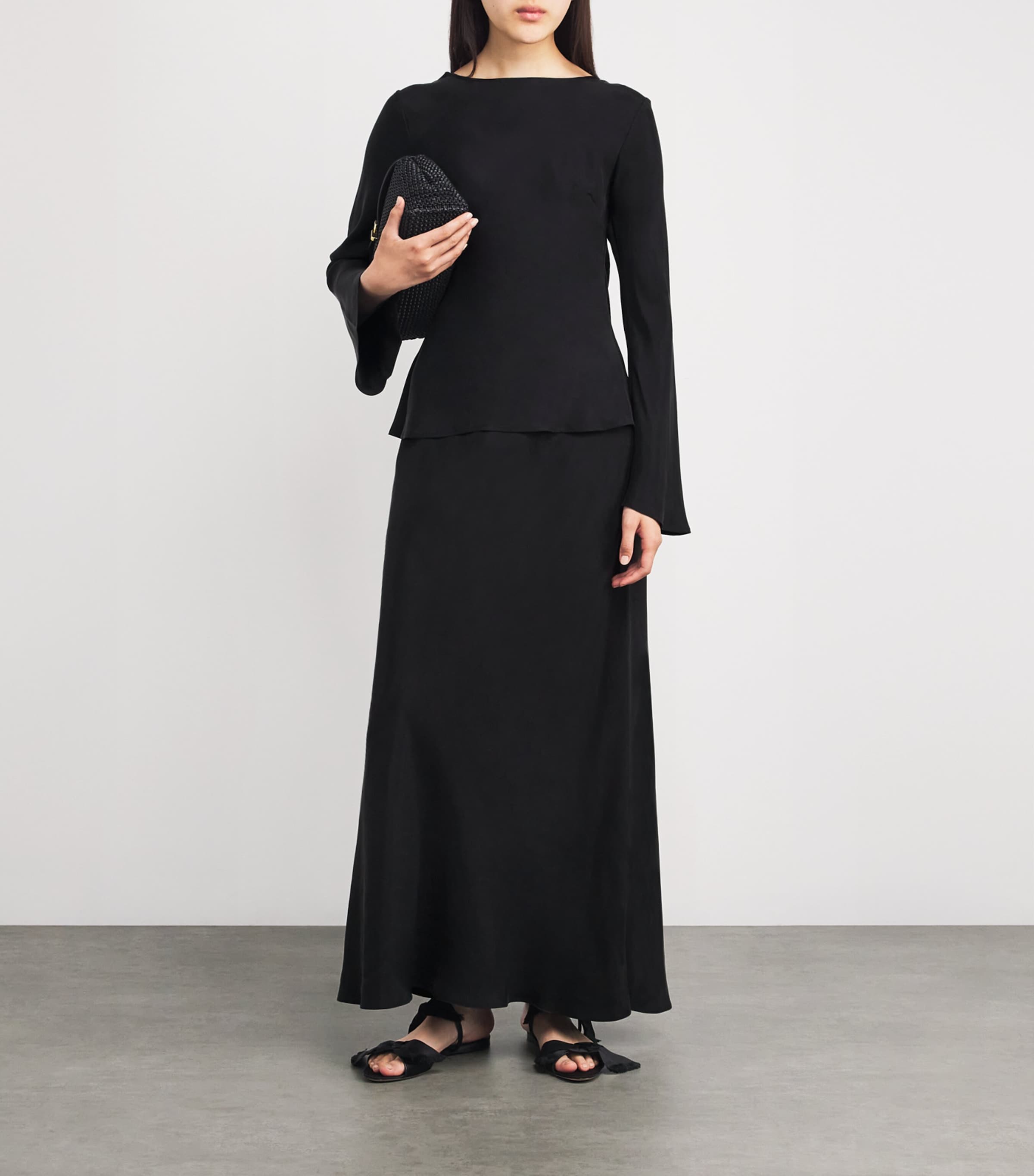 ワンピース BY MALENE BIRGER Women Mid Skirts 103226 59285 050 BLACK Bla BY MALENE BIRGER Evora Colorblock Skirt - Dresses & Skirts