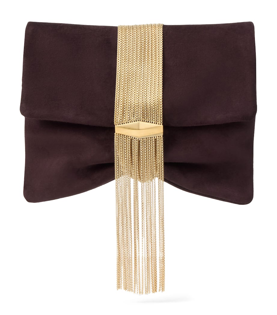 Zandra Suede Embellished Shoulder Bag DEEP MERLOT/GOLD Image 1