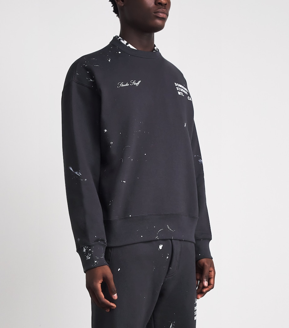 DOMREBEL Mens Cotton Staff Sweatshirt Old Black Image 4