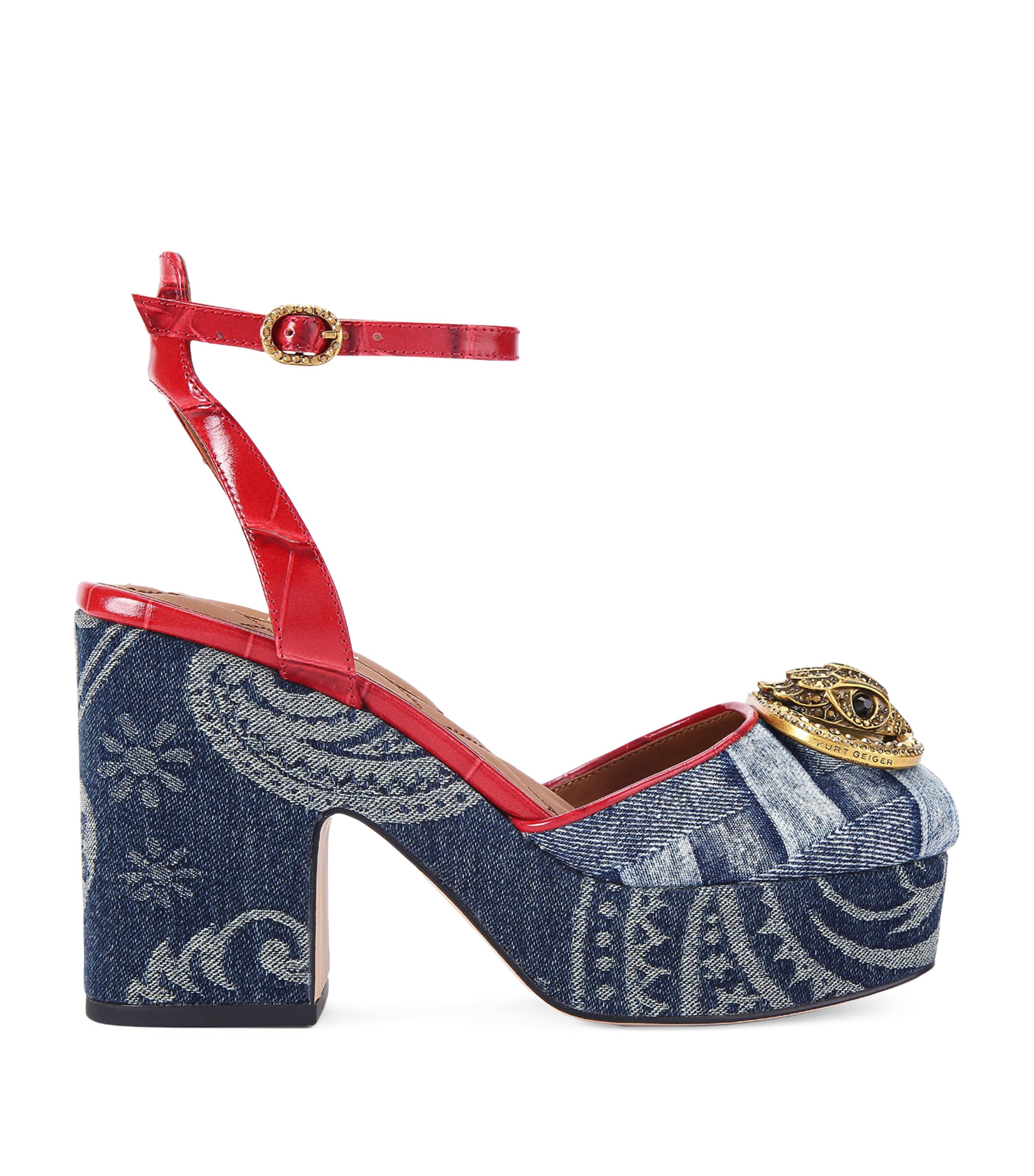 Kurt Geiger London Chelsea Ankle Strap Platform Pump In Blue