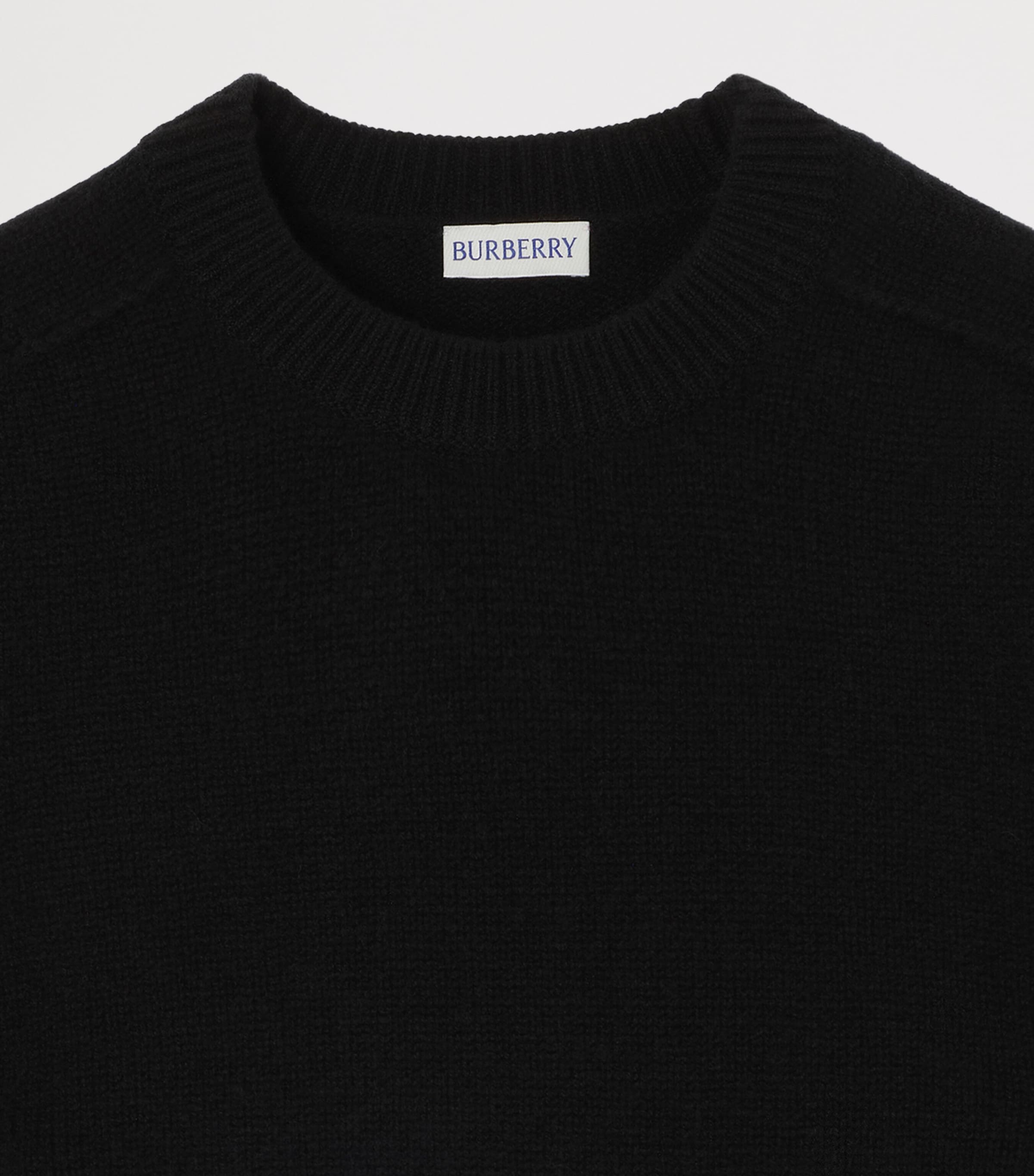 Burberry Womens Cashmere EKD-Embroidered Sweater Black Image 4