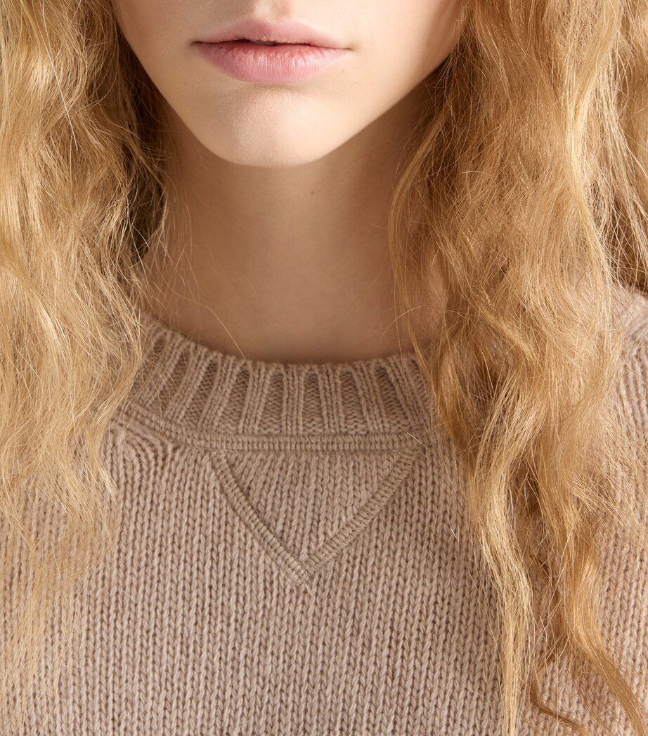 Prada Womens Wool-Cashmere Logo Sweater Image 4