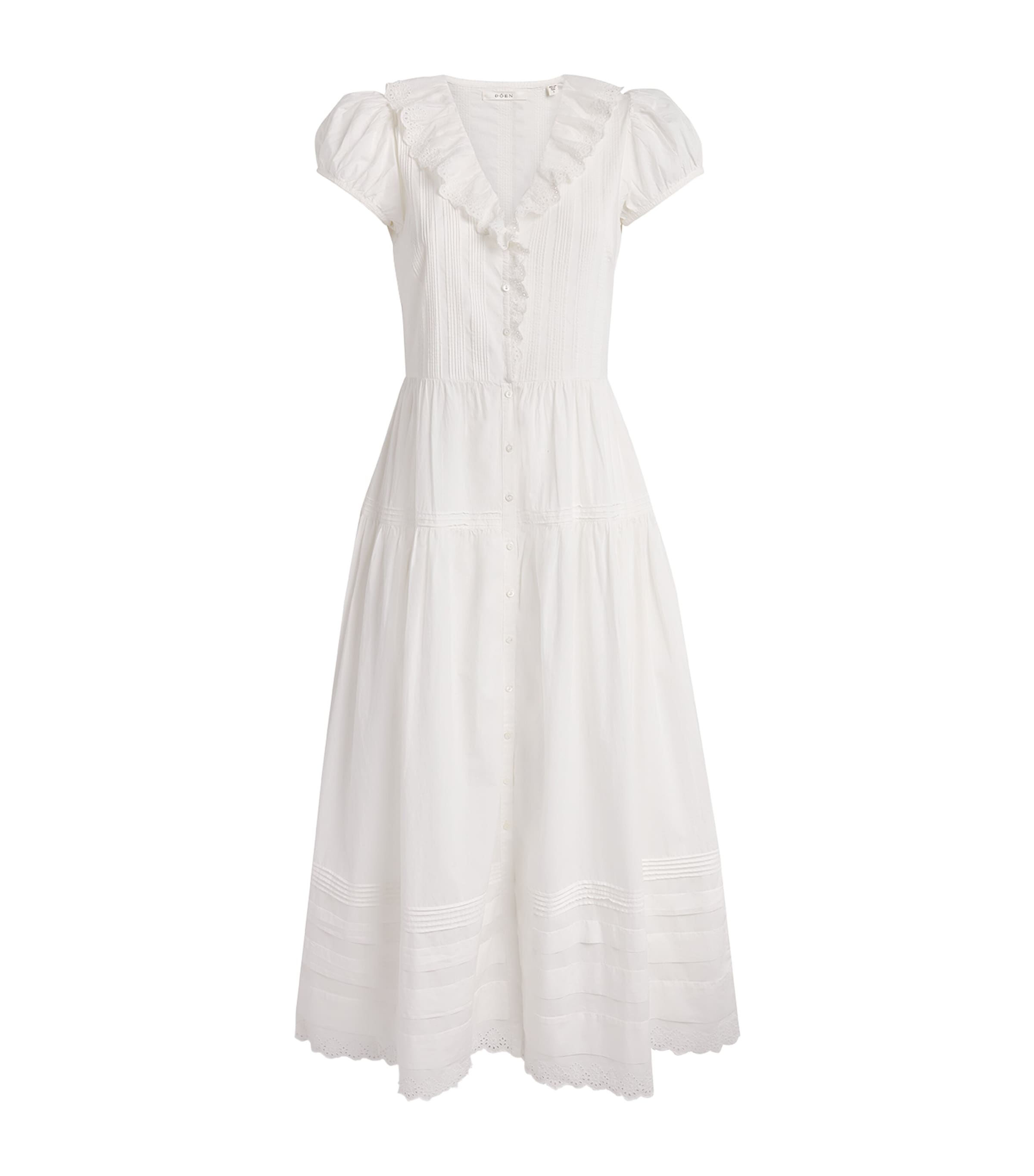 DÔEN Womens Organic Cotton Eliette Maxi Dress Salt Image 1