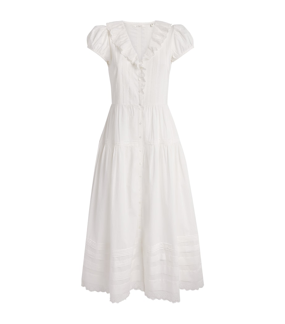 DÔEN Womens Organic Cotton Eliette Maxi Dress Salt Image 1