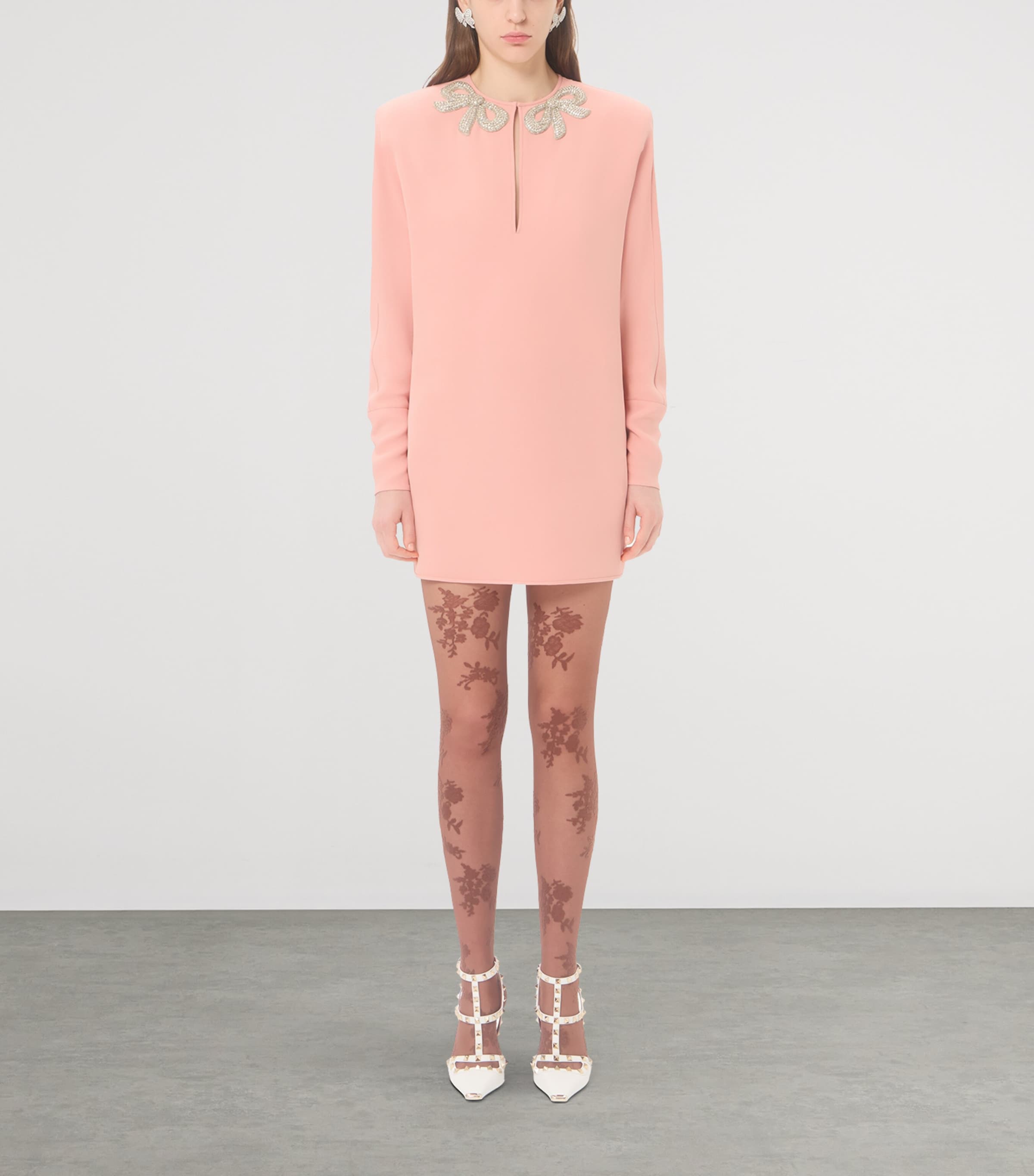 Valentino Womens Silk Bow-Embellished Mini Dress Image 3