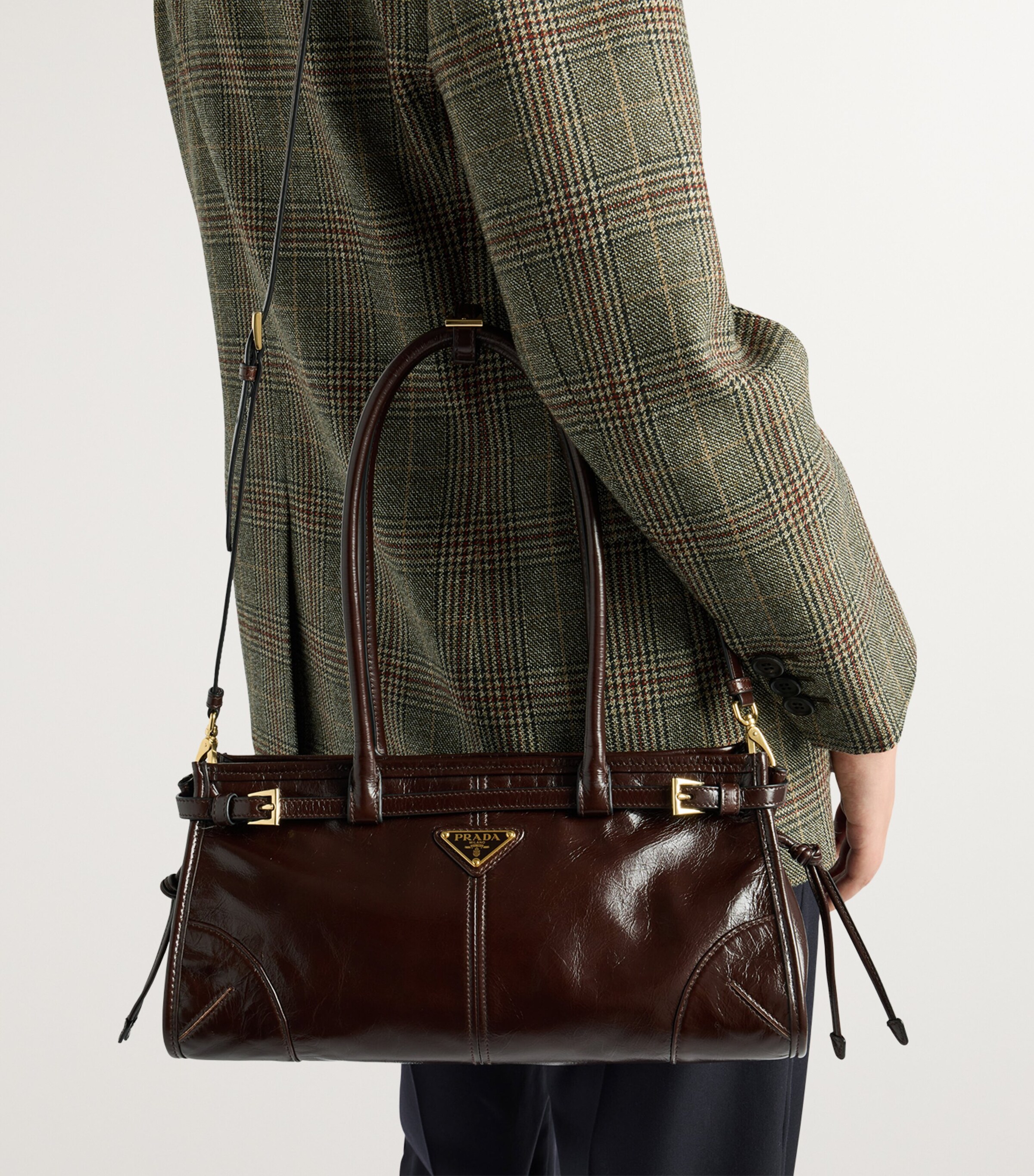 Prada Medium Leather Shoulder Bag Image 4
