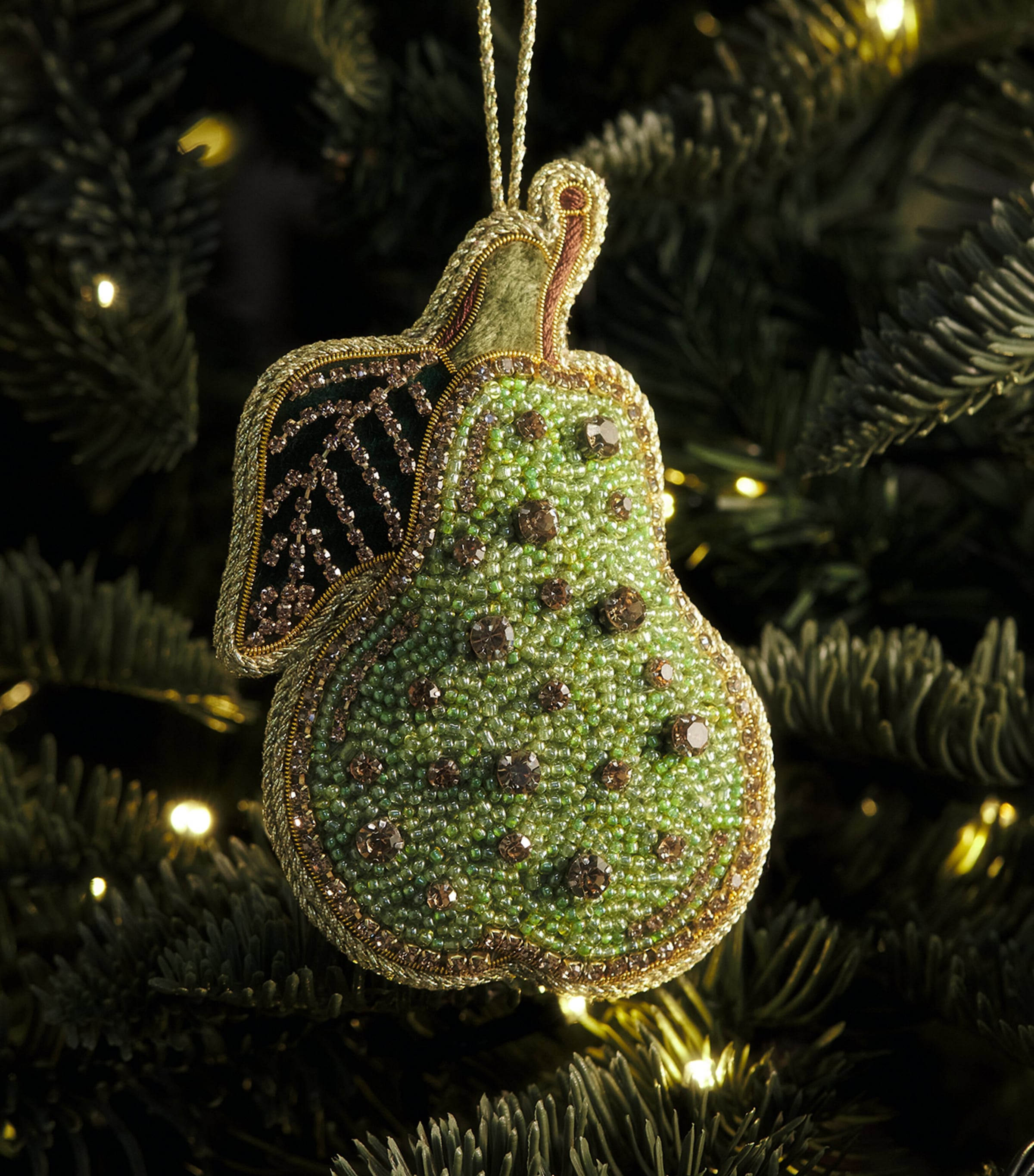 Tinker Tailor Beaded Pear Tree Decoration Greens Image 3