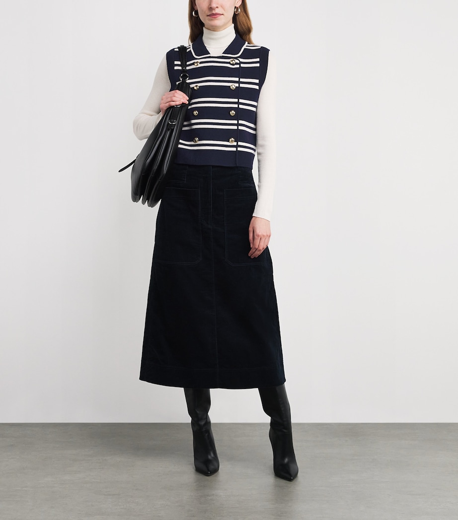 Stripe Sleeveless Cardigan DUAL-COLOR Image 2