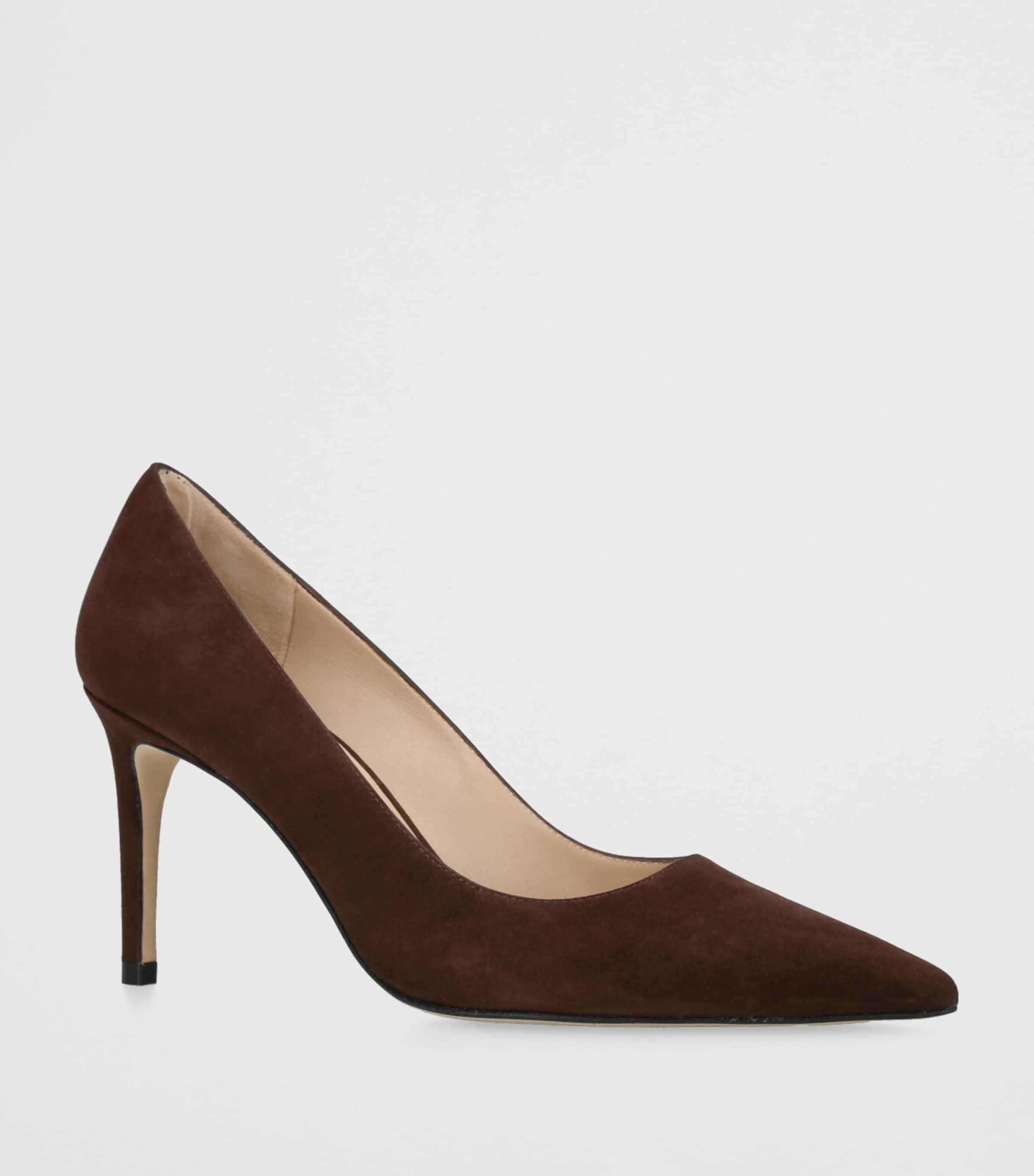 Suede Stuart Power Pumps 85 DARK BROWN Image 3