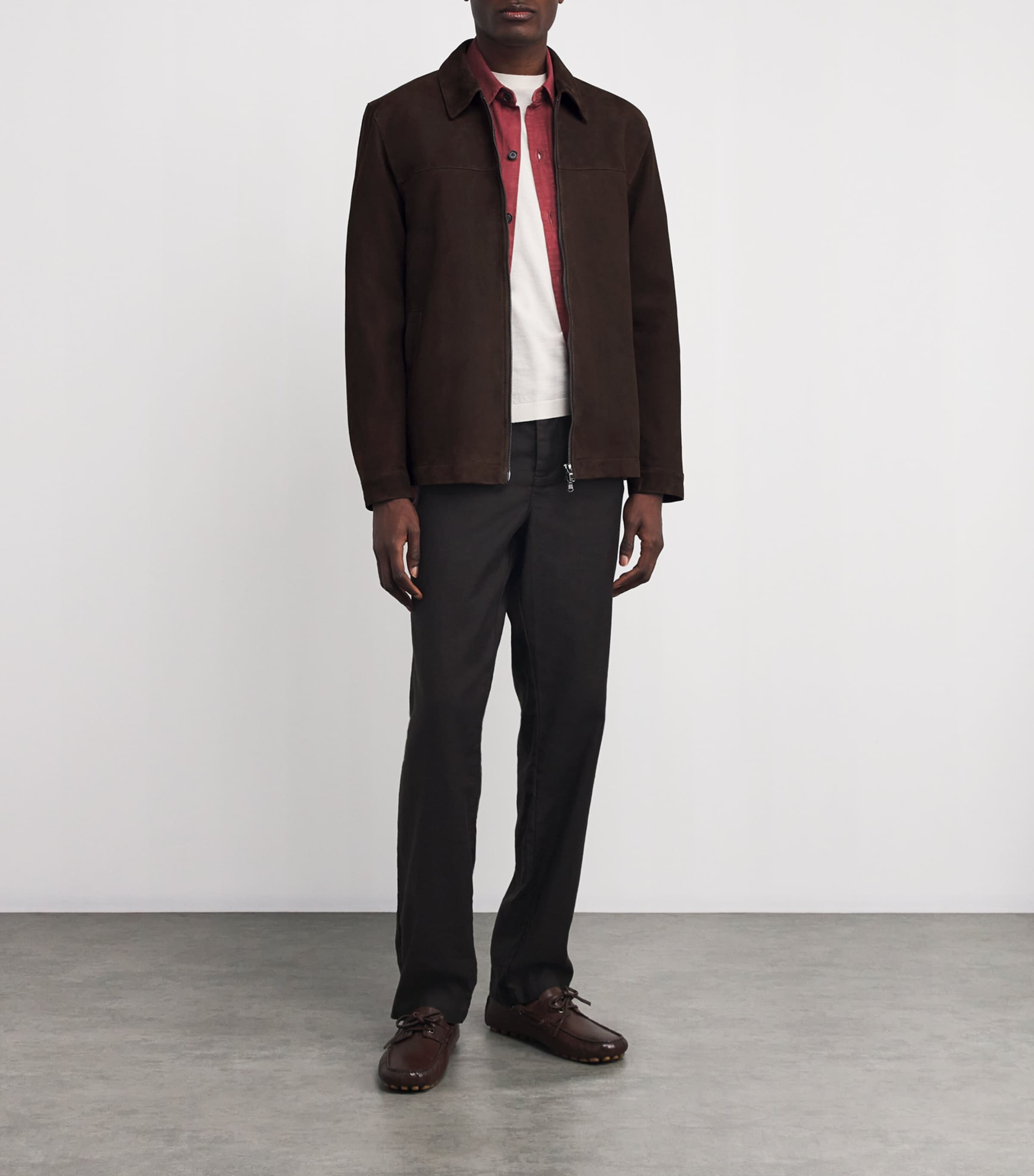Suede Harrington Jacket COCOA Image 2