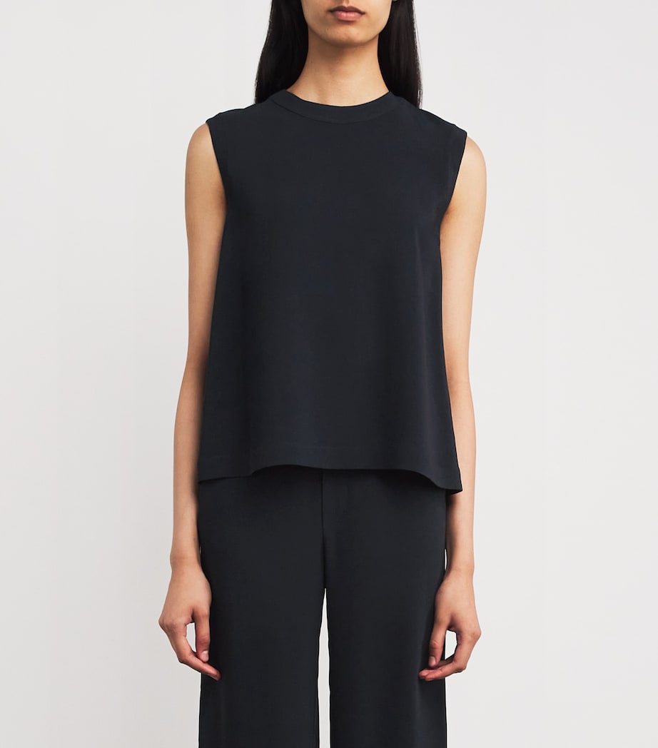 Sleeveless Tailored Blouse DARK NAVY Image 3