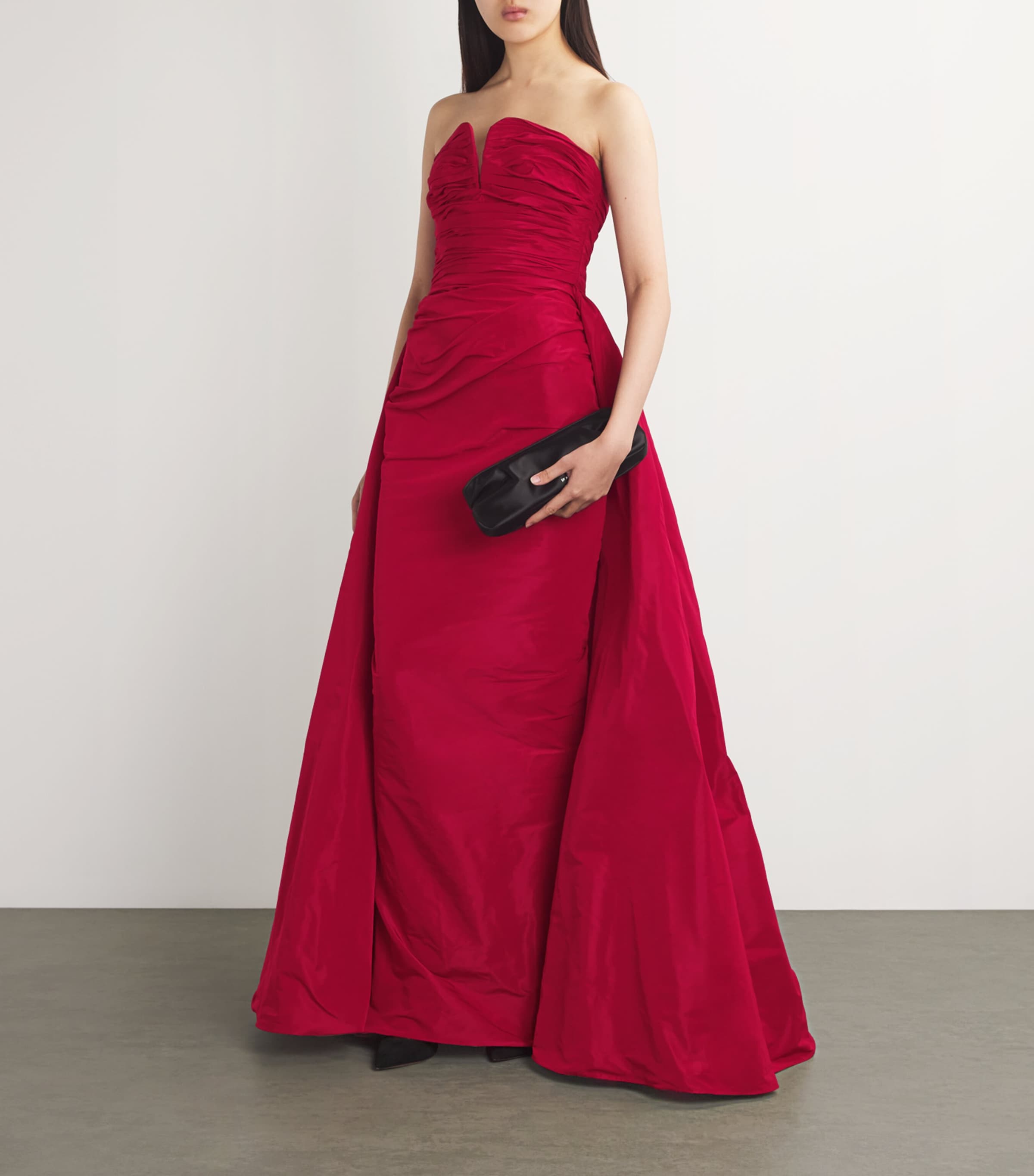 Zuhair Murad Womens Overskirt-Detail Gown Rio Red Image 2
