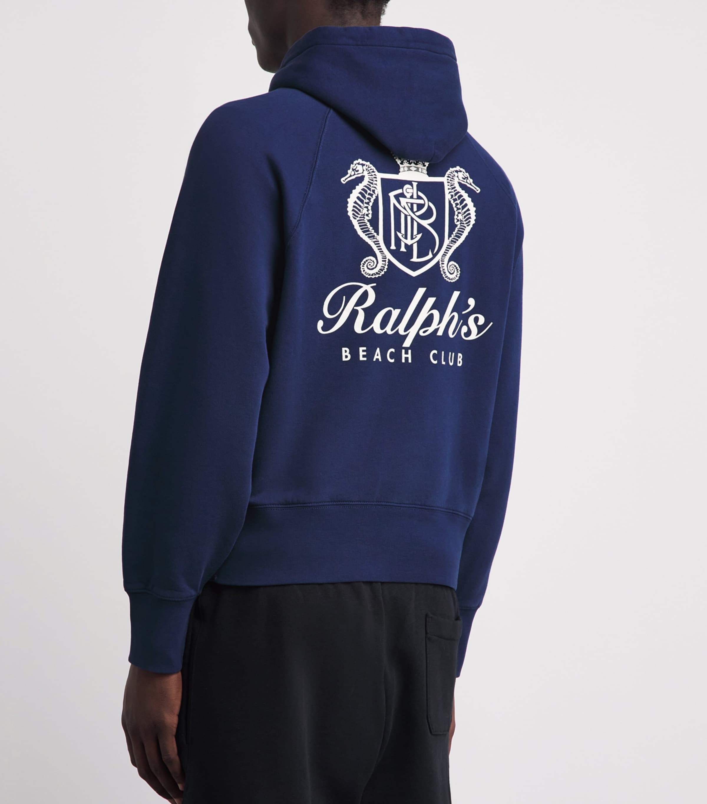Polo Ralph Lauren Mens Cotton-Blend Ralph’s Beach Club Hoodie Dark Cobalt Image 5