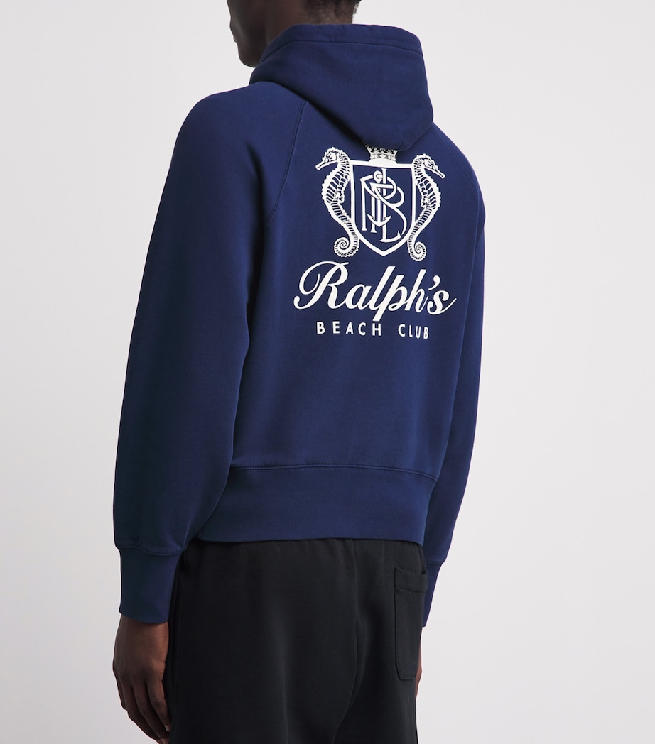 Polo Ralph Lauren Mens Cotton-Blend Ralph’s Beach Club Hoodie Dark Cobalt Image 5