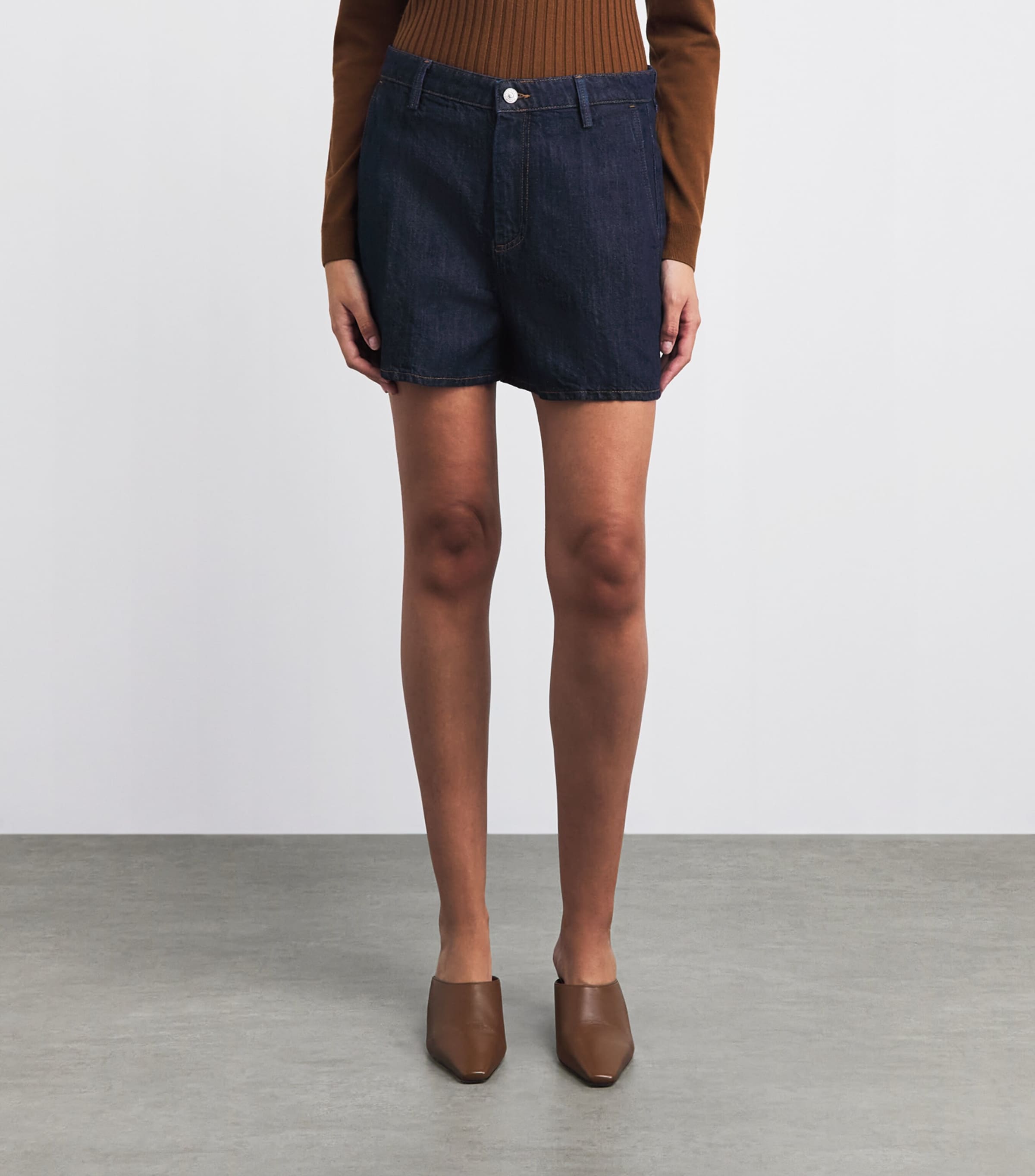 7 For All Mankind Womens Cotton-Linen Mid-Rise Shorts Blossom Image 4