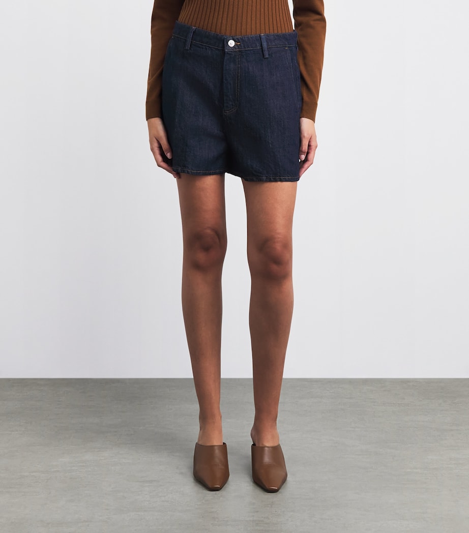7 For All Mankind Womens Cotton-Linen Mid-Rise Shorts Blossom Image 4