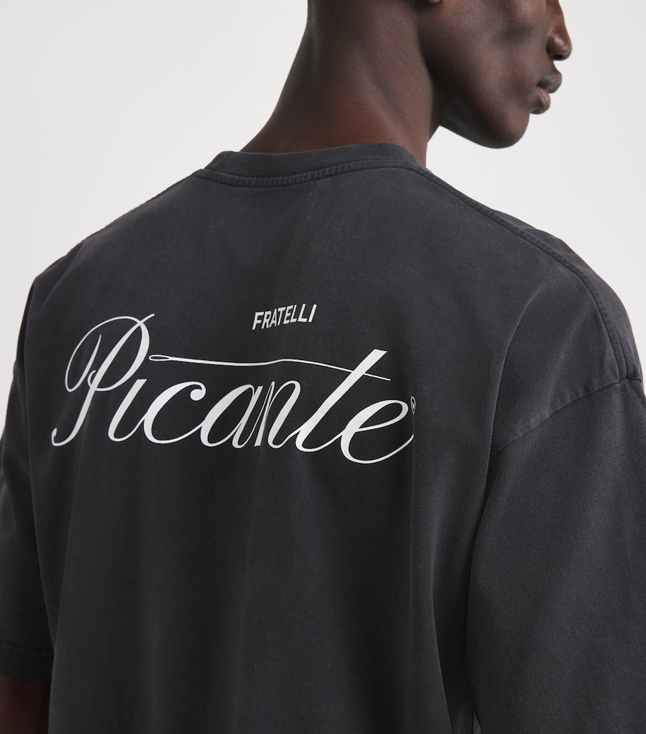 Picante Mens Organic Cotton Tailor Logo T-Shirt Vintage Black Image 6