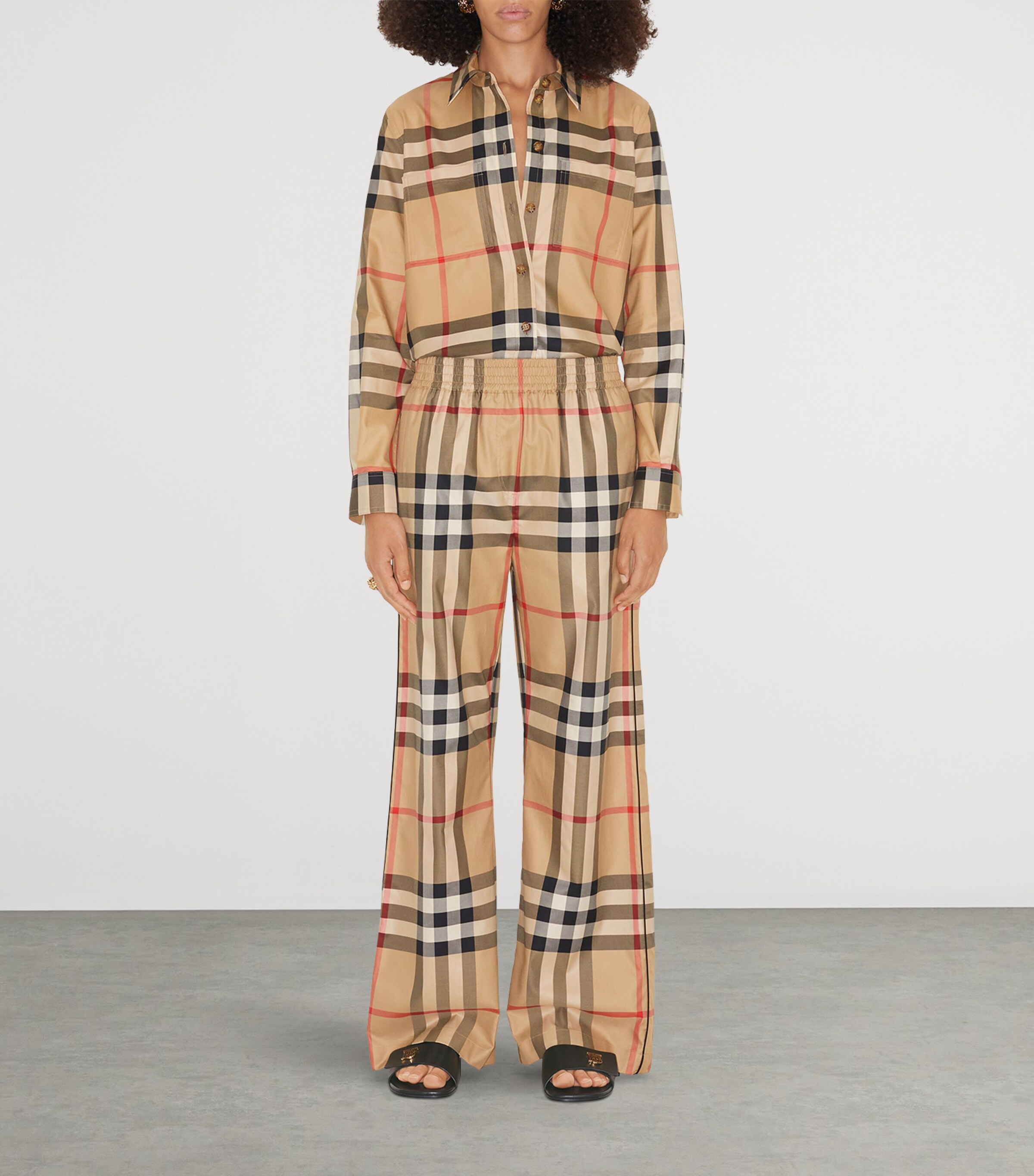 Cotton Check Trousers ARCHIVE BEIGE IP CHK Image 2