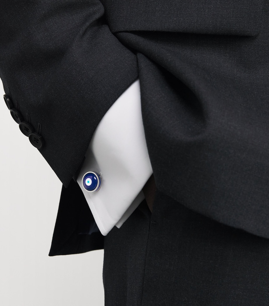 Milos Evil Eye Cufflinks BLUE Image 2