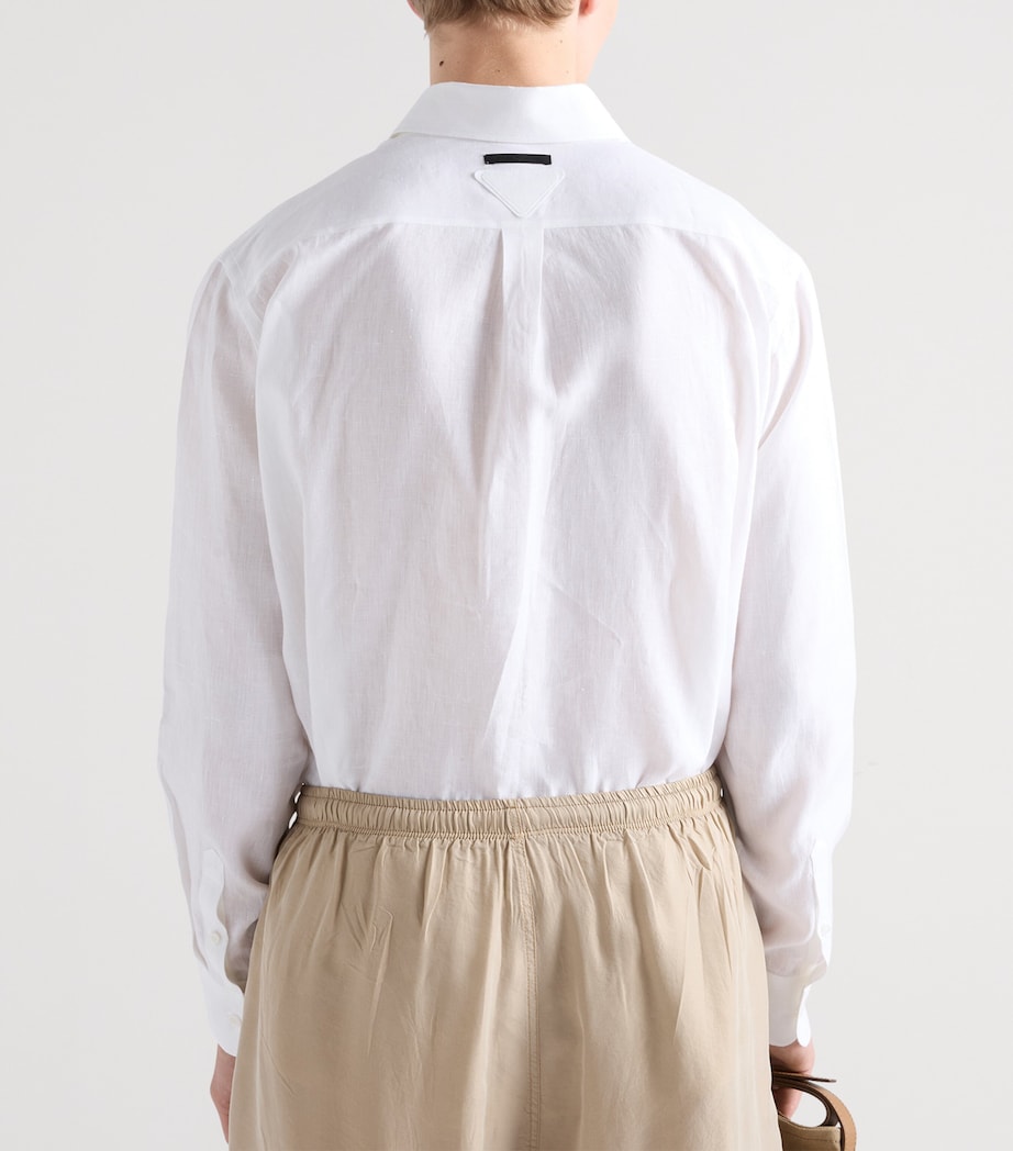 Prada Mens Linen Shirt White Image 5
