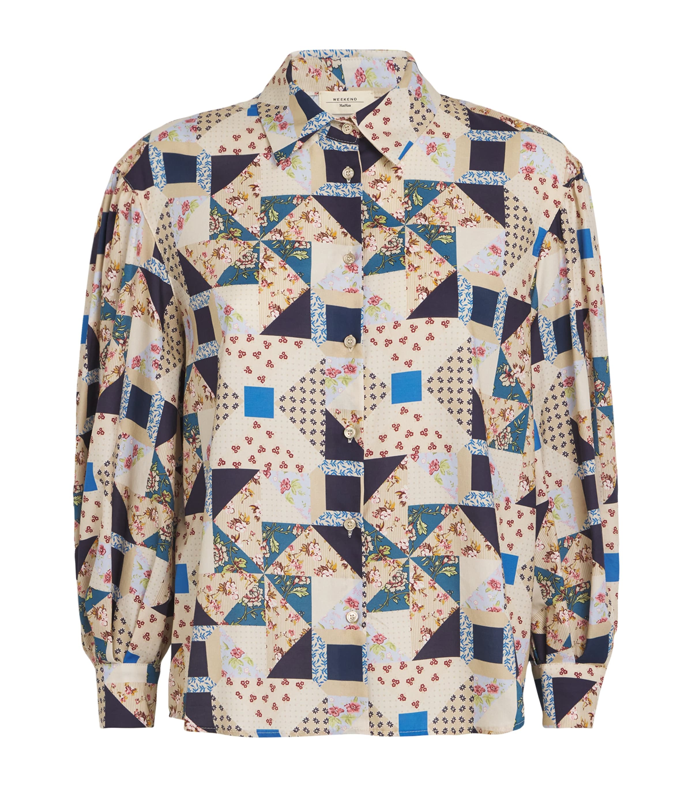 Cotton Patchwork Shirt BEIGE Image 1