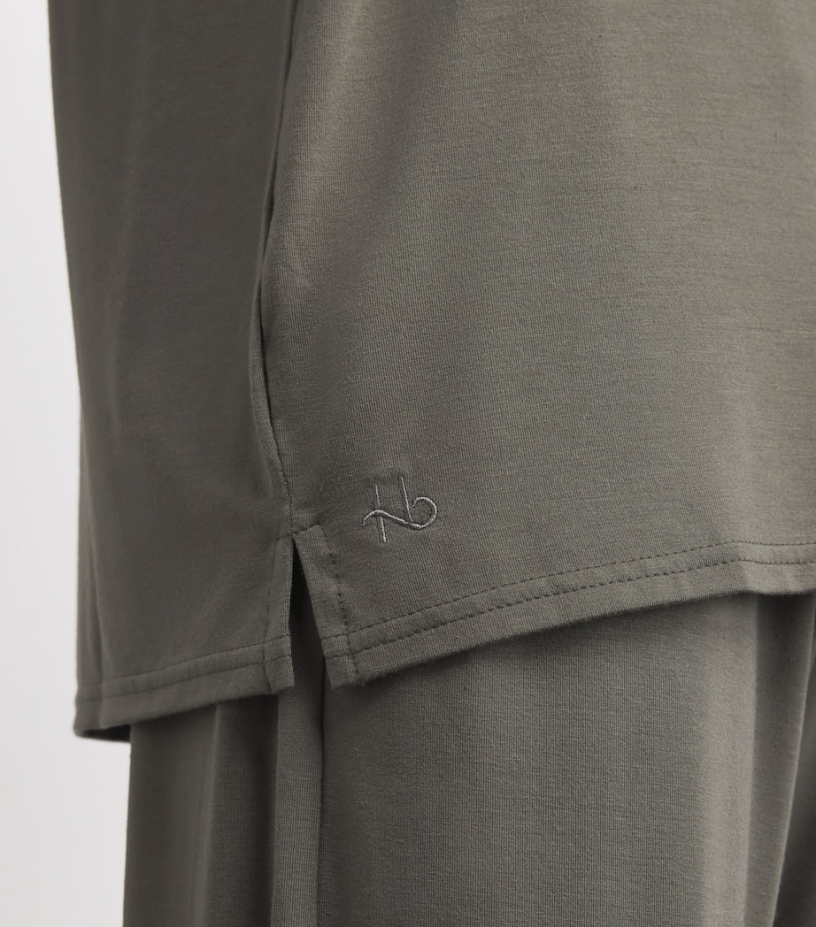 Open-Collar Lounge Top CHA CHARRED GREEN Image 6