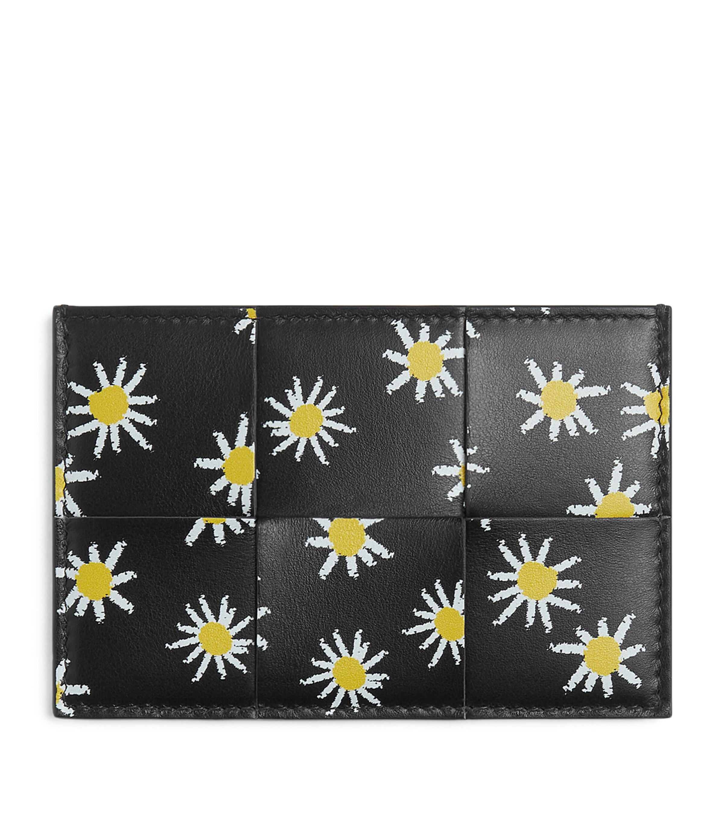 Bottega Veneta Cassette Intreccio Leather Card Holder In Grey
