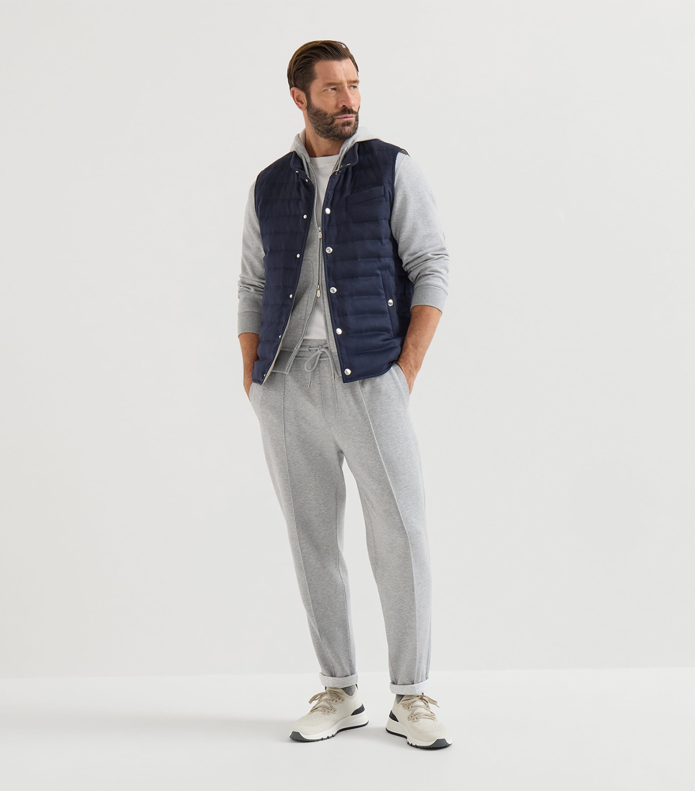 Brunello Cucinelli Cotton-Blend Chiné-Knit Sneakers Image 2