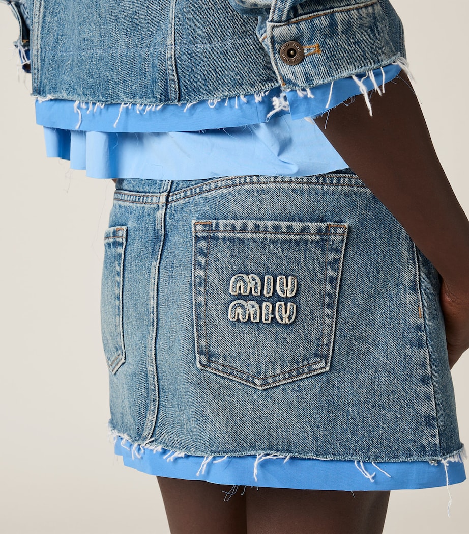 Poplin-Hem Denim Skirt F0013 Image 5
