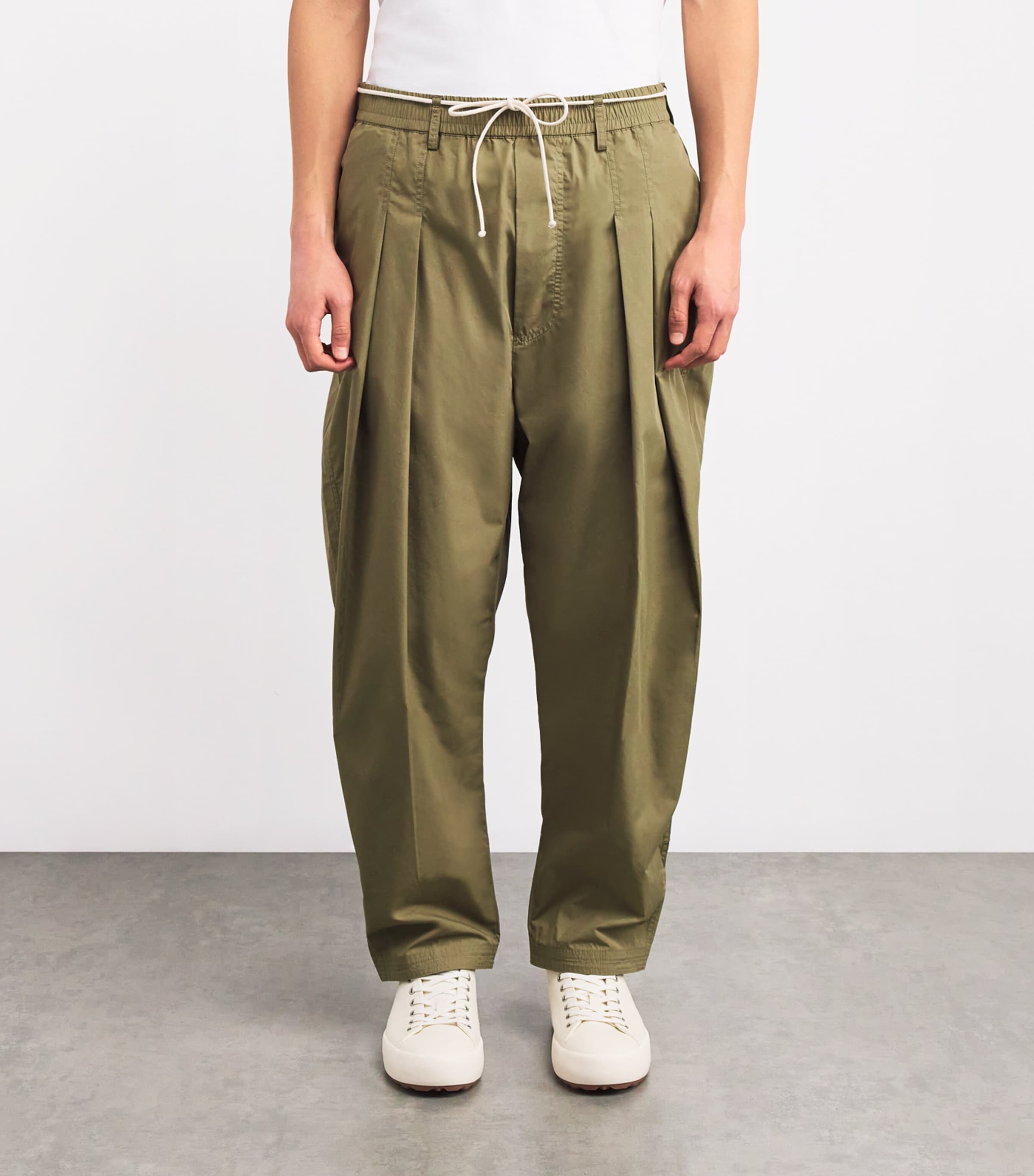 Pleated Drawstring Trousers 825/MUD Image 3