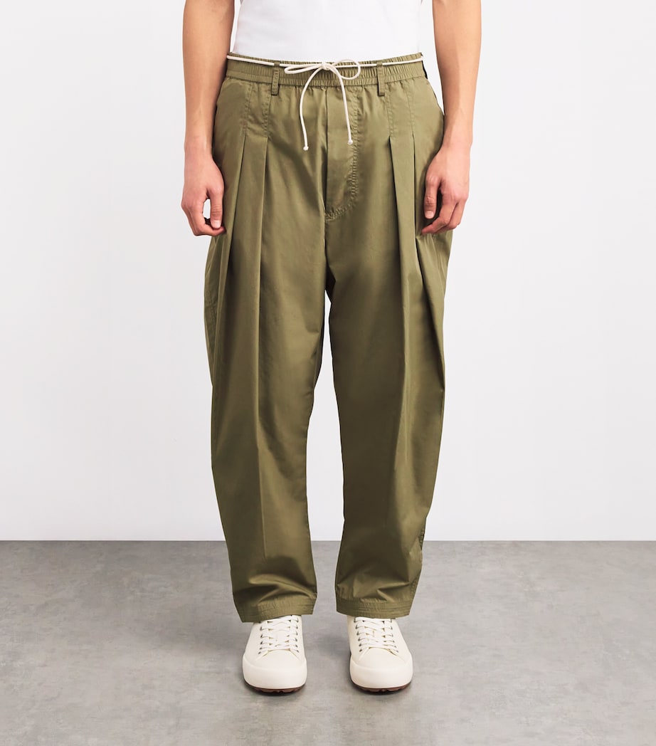 Pleated Drawstring Trousers 825/MUD Image 3