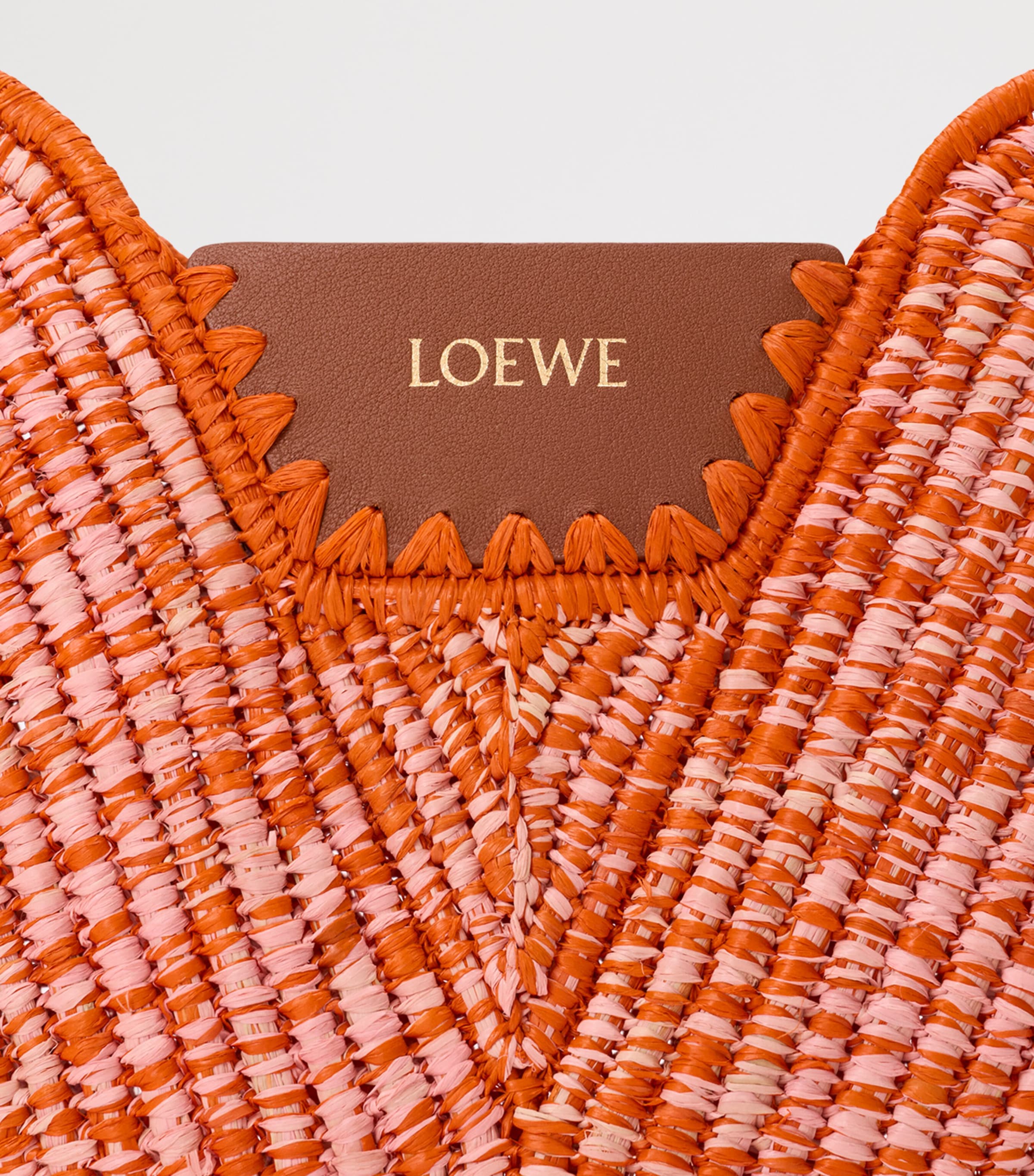 LOEWE x Paula's Ibiza Medium Raffia Swing Shoulder Bag Bright Orange/pink Image 9
