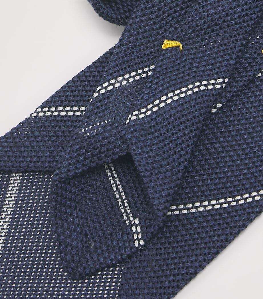 Silk Grenadine Tie NAVY BLUE Image 3