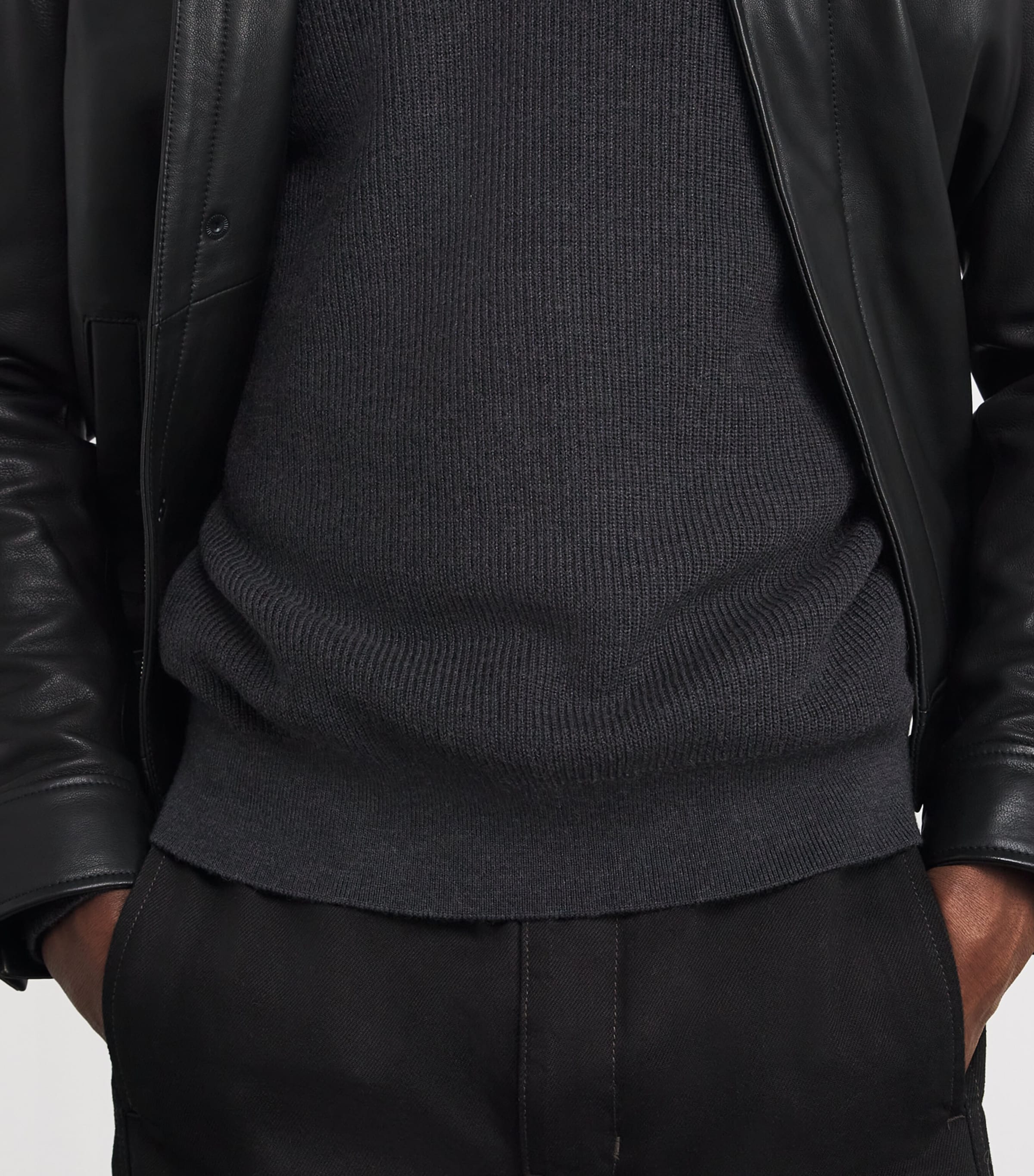 Wool-Blend Quarter Zip Sweater CHARC Image 6