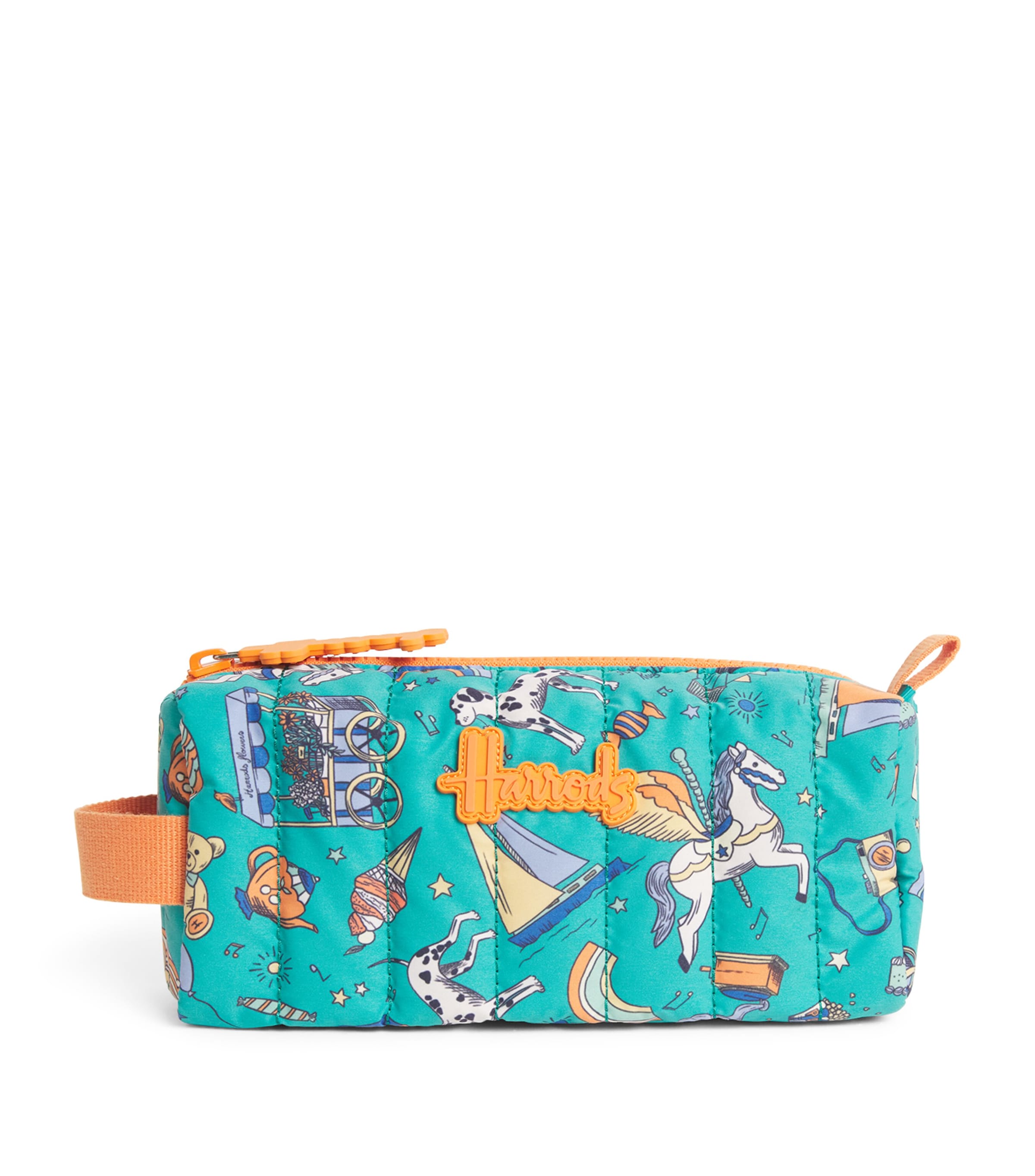 Harrods Quilted Sunday Afternoon Pencil Case In Green