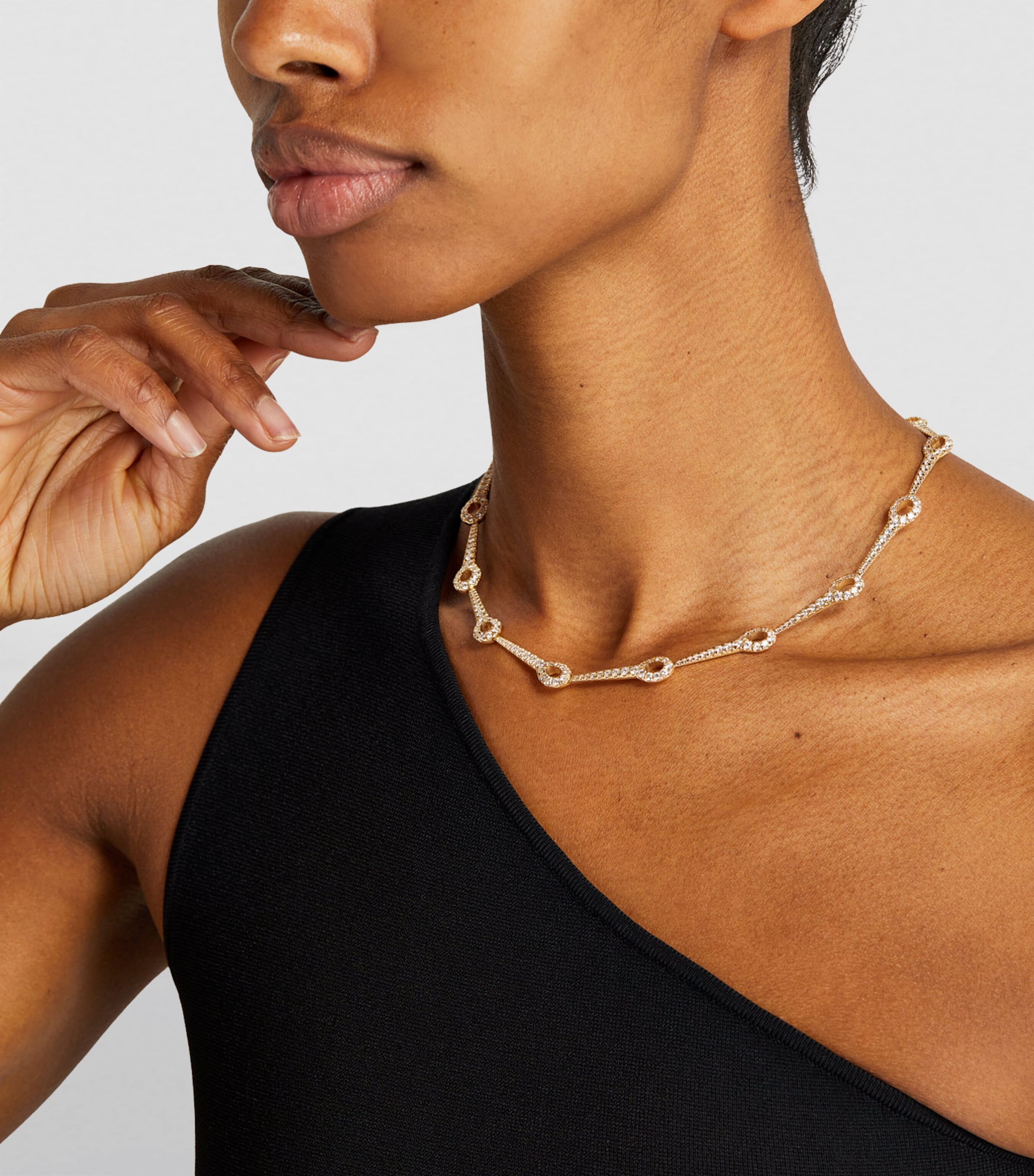 Yellow Gold and Diamond Lola Needle Necklace YELLOW GOLD Image 4