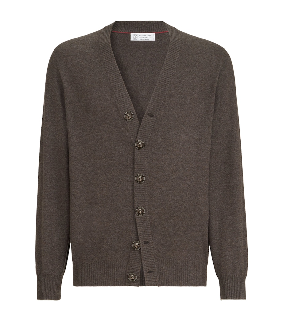 Brunello Cucinelli Mens Cashmere V-Neck Cardigan Image 1