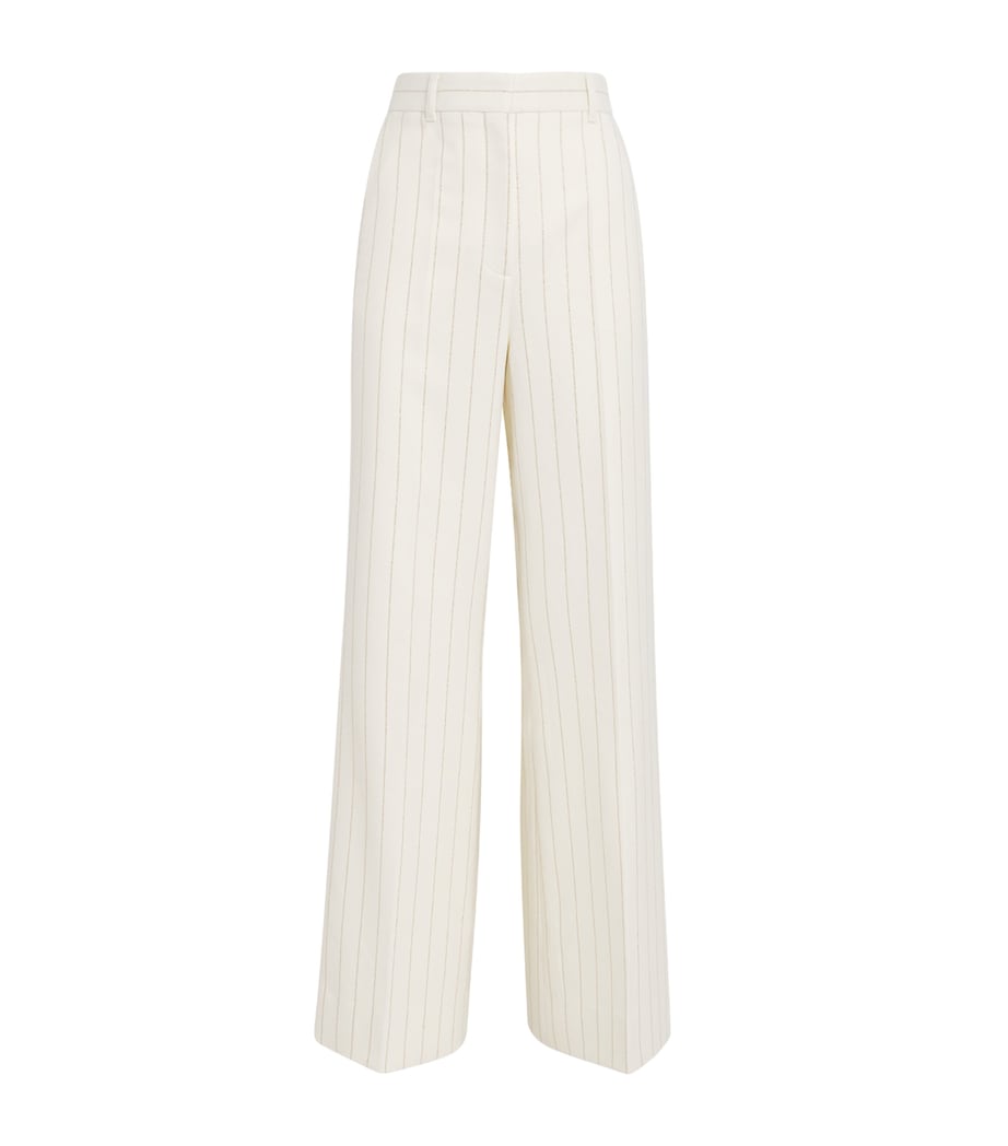 Metallic Pinstripe Tailored Trousers IVORY/GOLD Image 1