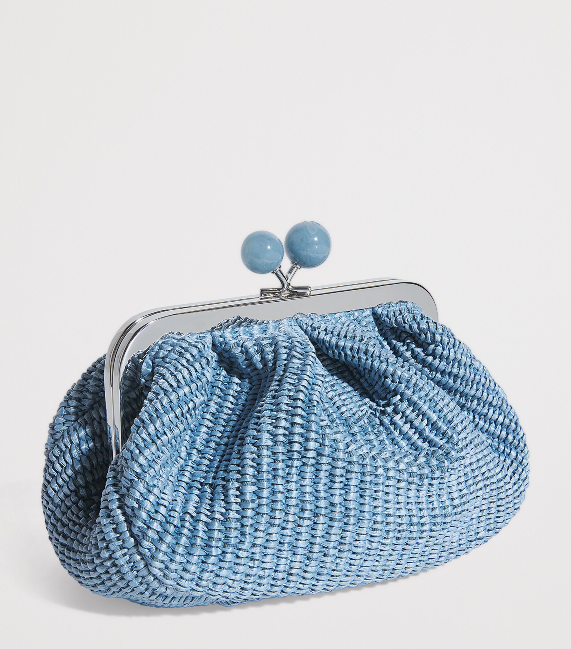 Small Raffia-Effect Pasticcino Bag LIGHT BLUE Image 3