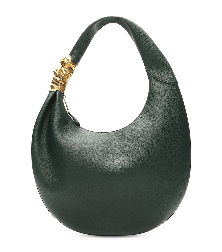Schiaparelli Large Leather Soufflé Shoulder Bag Dark Green Image 1