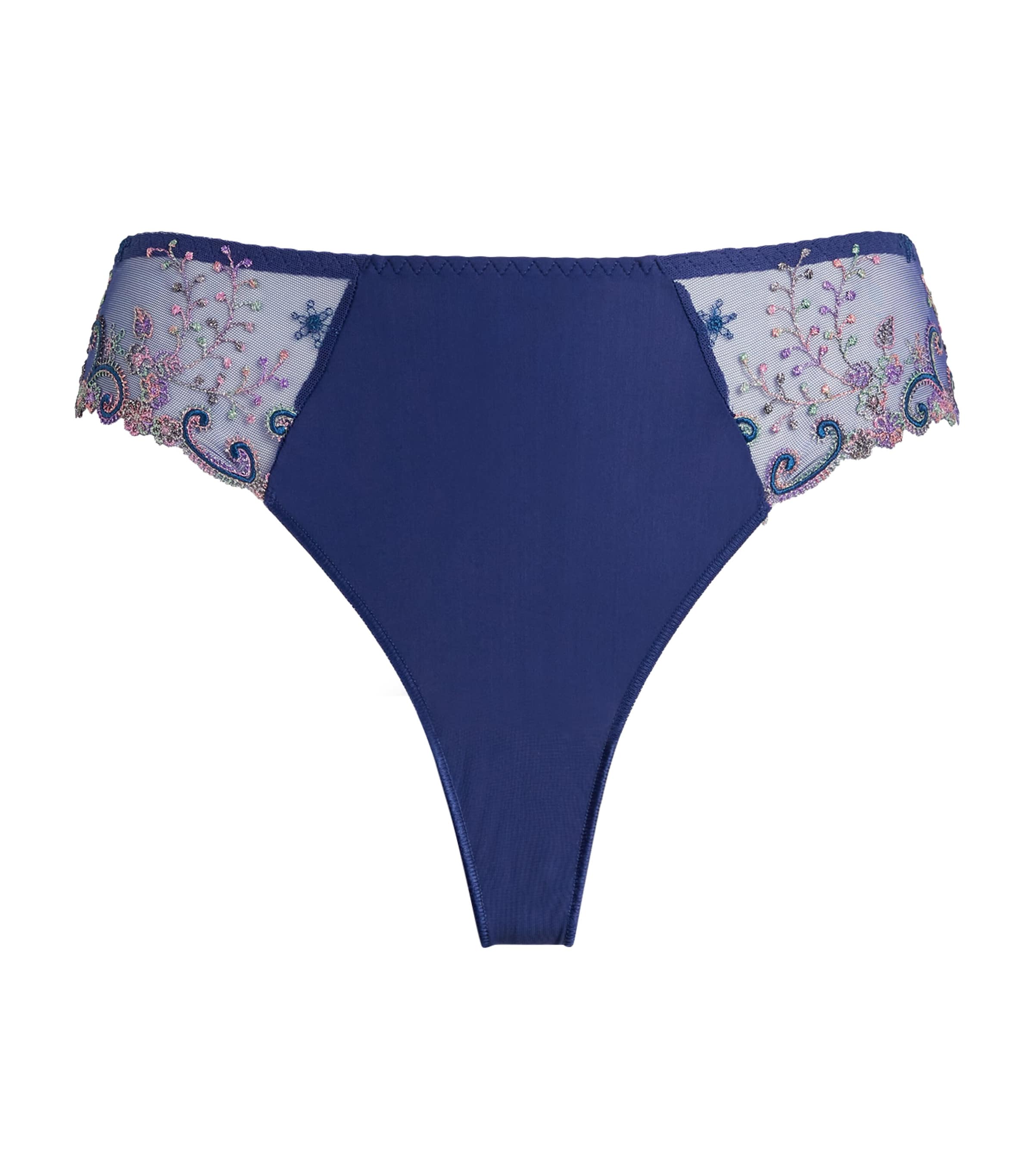Simone Perele Womens Delice Tanga Briefs Blue Rainbow Image 1