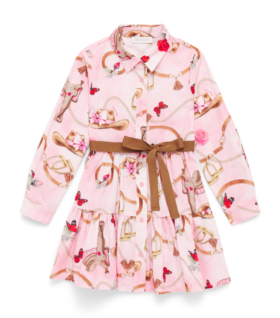 Monnalisa Cotton Shirt Dress (24 Months – 12 Years) Lotus Image 1