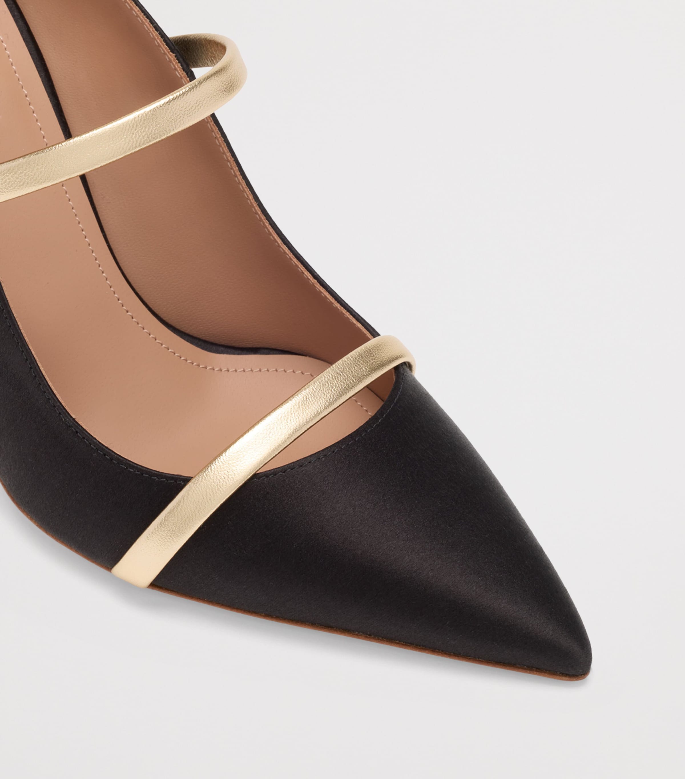 Malone Souliers Satin Diaz Heeled Pumps 90 Black Image 5
